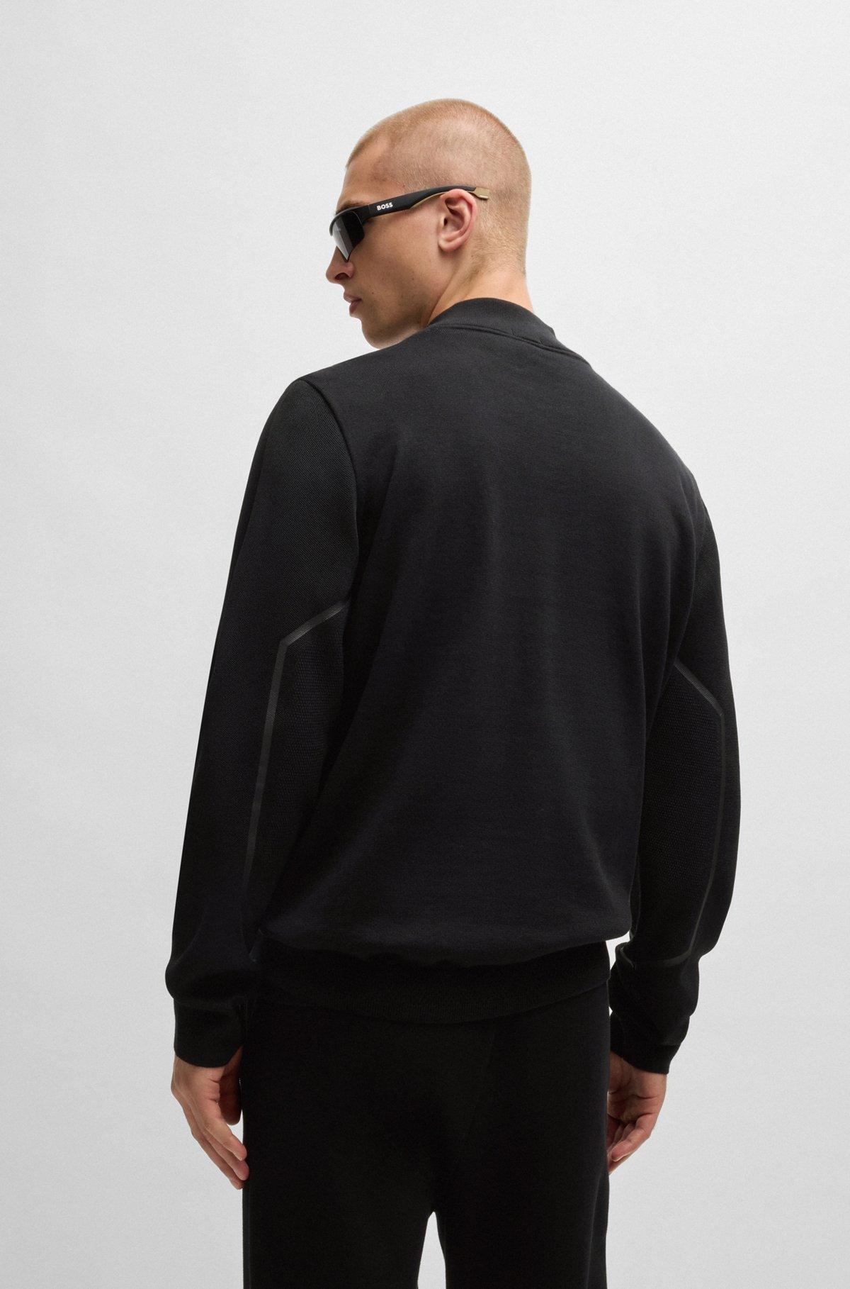 Zip-neck regular-fit sweater with logo detail Product Image