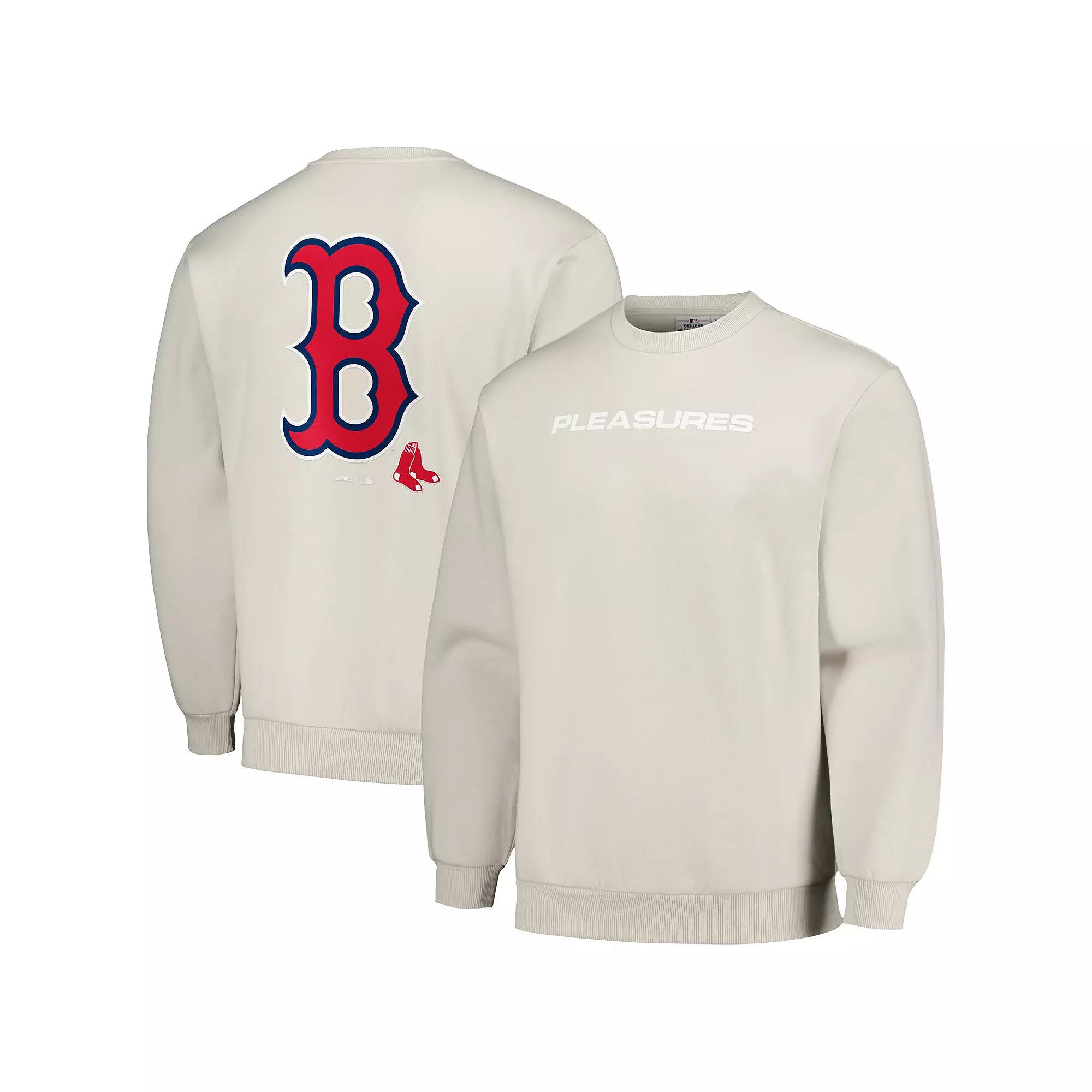 Men's PLEASURES Gray Boston Red Sox Ballpark Pullover Sweatshirt,  Product Image