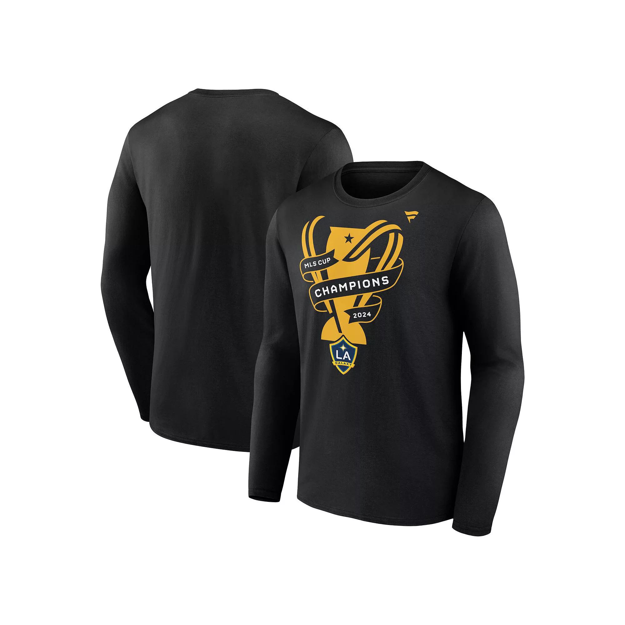 Men's Fanatics Black LA Galaxy 2024 MLS Cup Champions Locker Room Long Sleeve T-Shirt, Size: Small Product Image