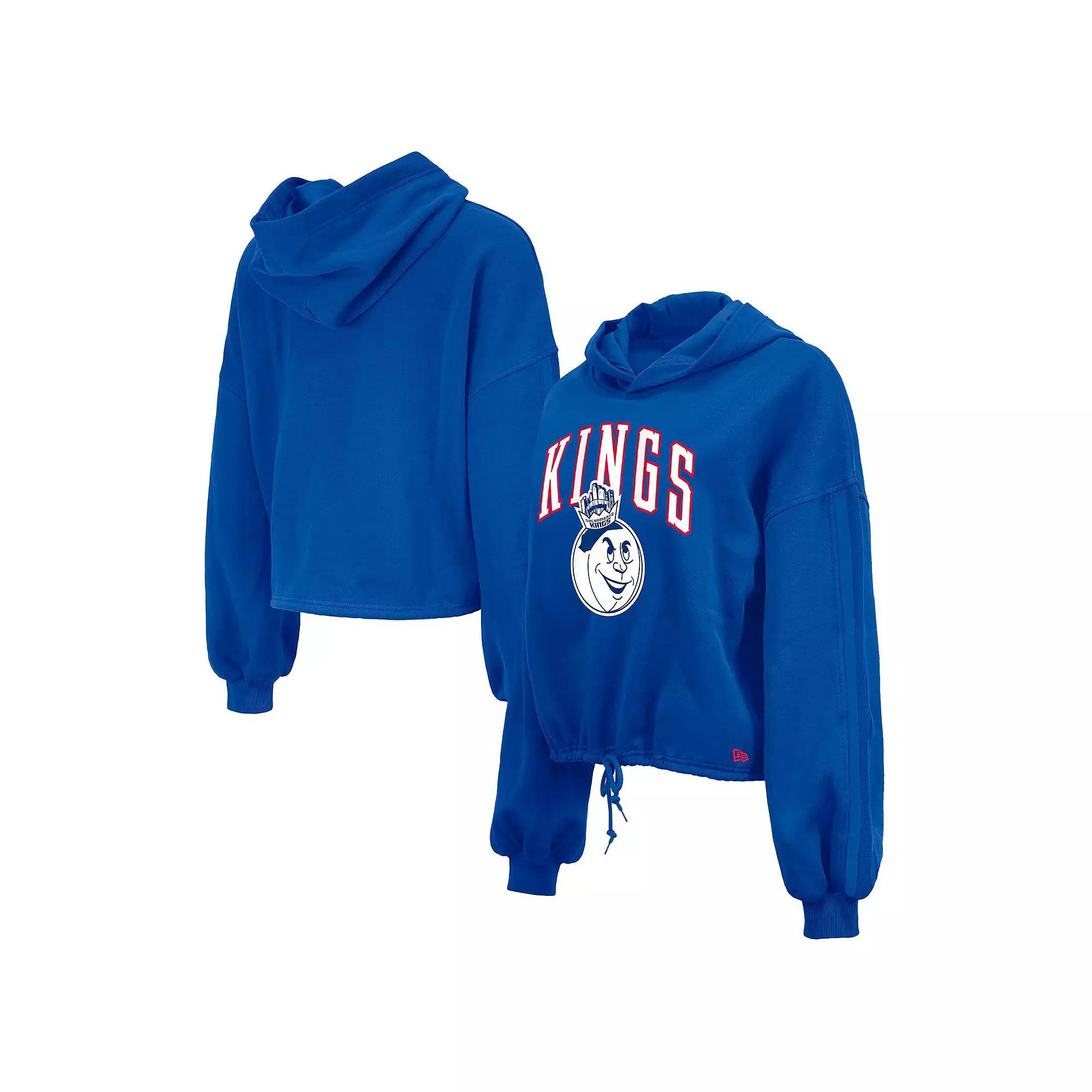 Women's New Era Blue Sacramento Kings 2024/25 City Edition Cropped Pullover Hoodie, Size: Large, Kng Blue Product Image