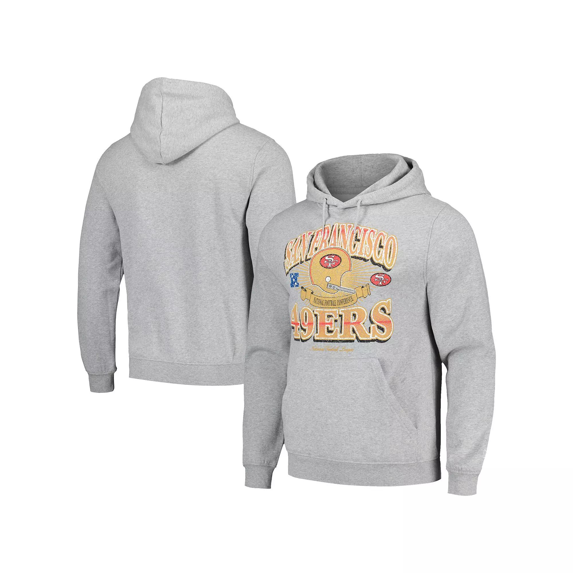Men's New Era Heather Gray San Francisco 49ers Retro Pullover Hoodie,  Product Image