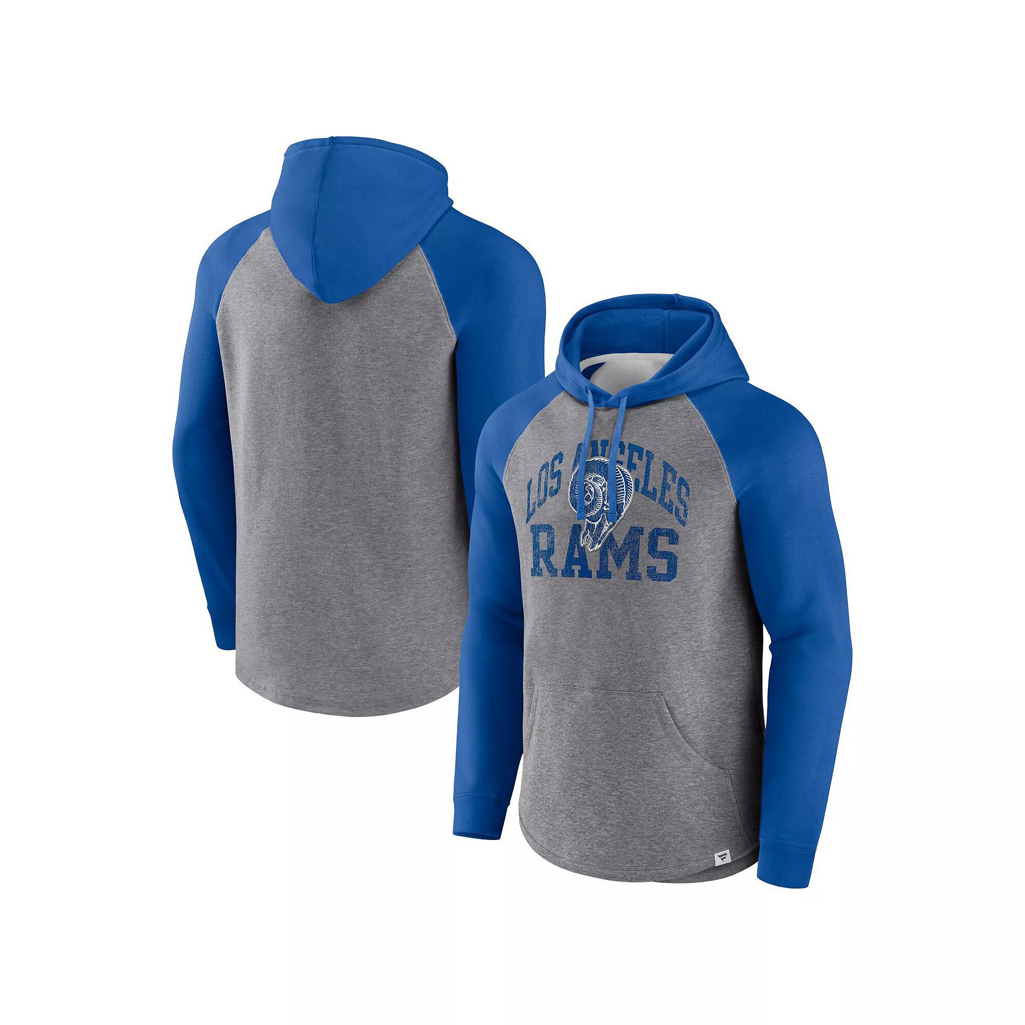 Men's Fanatics Branded Heather Gray Los Angeles Chargers Favorite Arch Raglan Pullover Hoodie, Size: 2XL, Grey Product Image