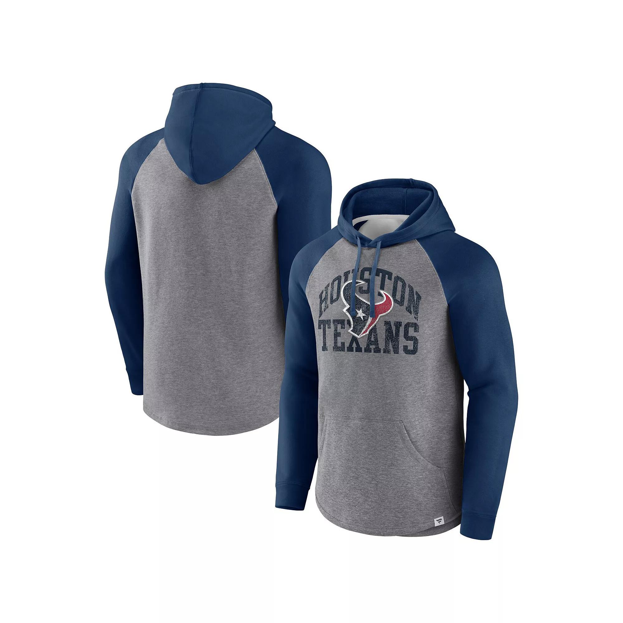 Men's Fanatics Heather Gray Houston Texans Favorite Arch Raglan Pullover Hoodie, Size: Large, Grey Product Image