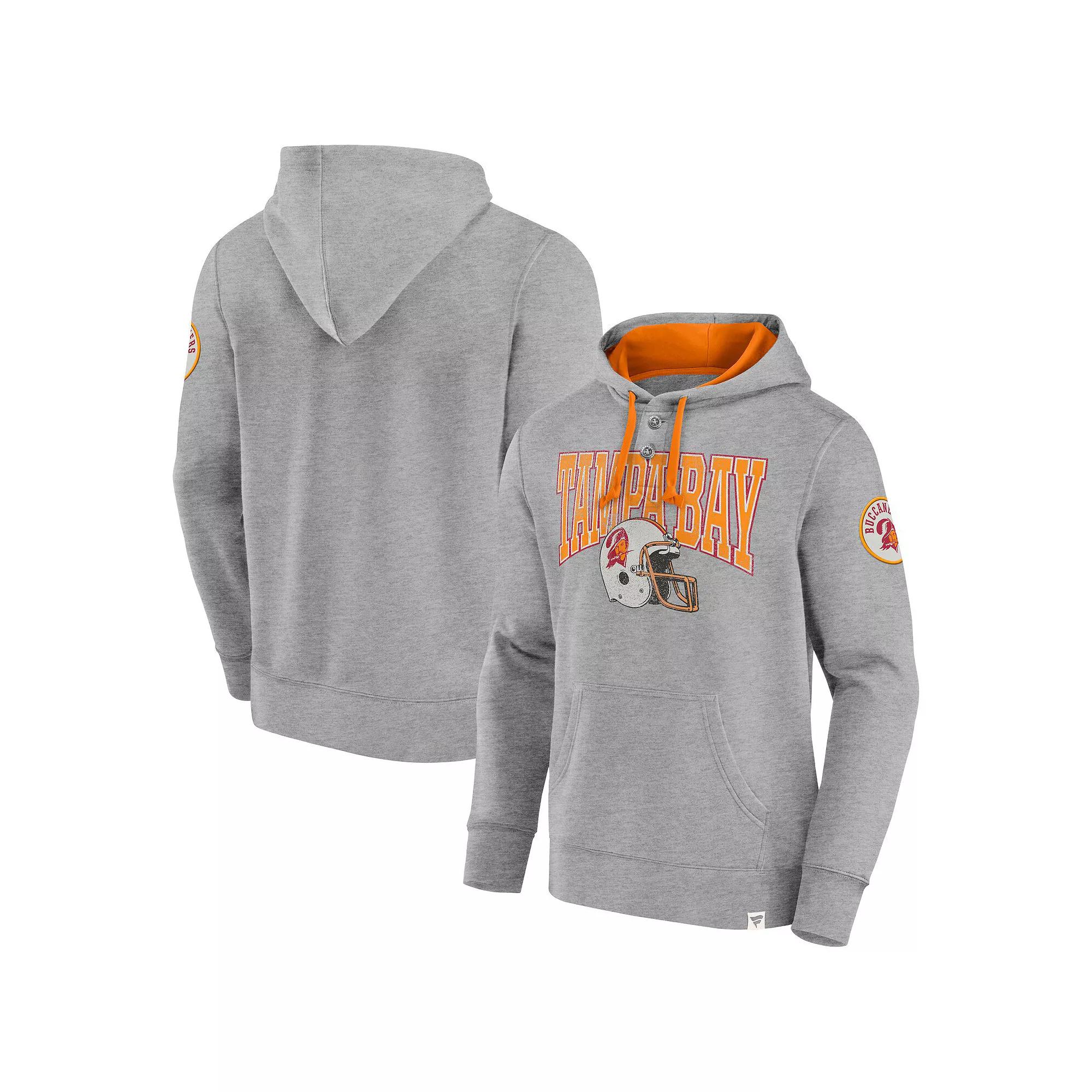 Men's Fanatics  Heather Gray Tampa Bay Buccaneers Label Maker Pullover Hoodie, Size: Medium, Grey Product Image