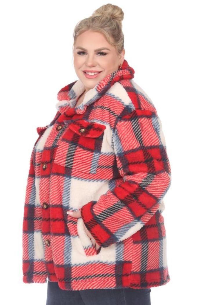 Plus Size Plaid Shacket Product Image