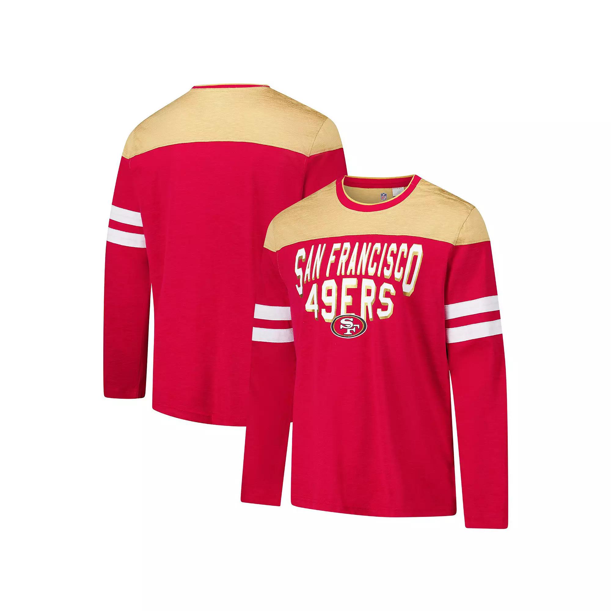 Men's G-III Sports by Carl Banks Scarlet/Gold San Francisco 49ers Adaptive Hail Mary Long Sleeve T-Shirt,  Product Image