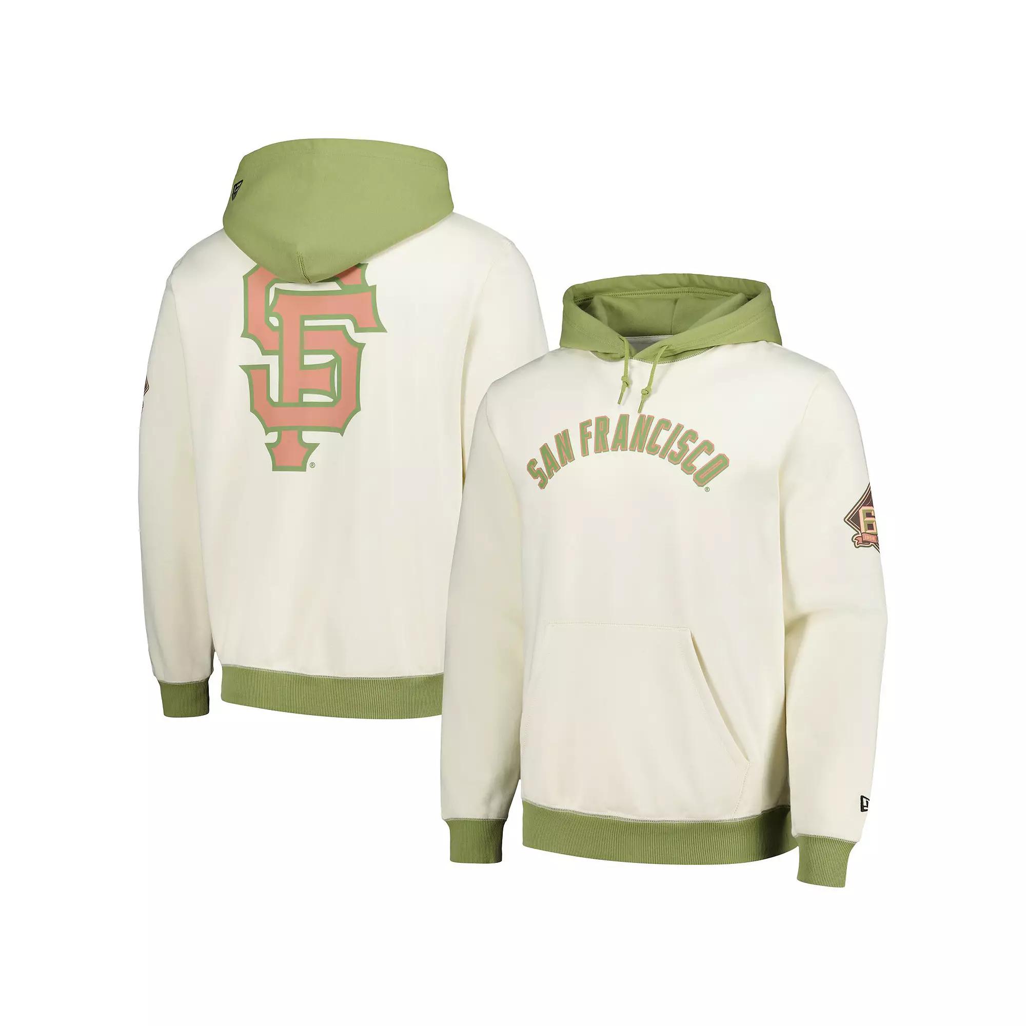 Men's New Era Cream/Green San Francisco Giants Color Pop Pullover Hoodie, Size: Small, Beige Product Image
