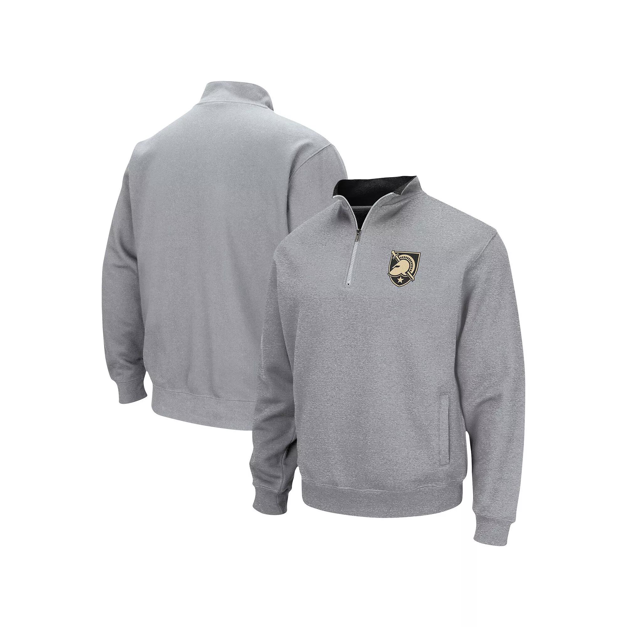 Men's Colosseum Heathered Gray Army Black Knights Tortugas Team Logo Quarter-Zip Jacket,  Product Image