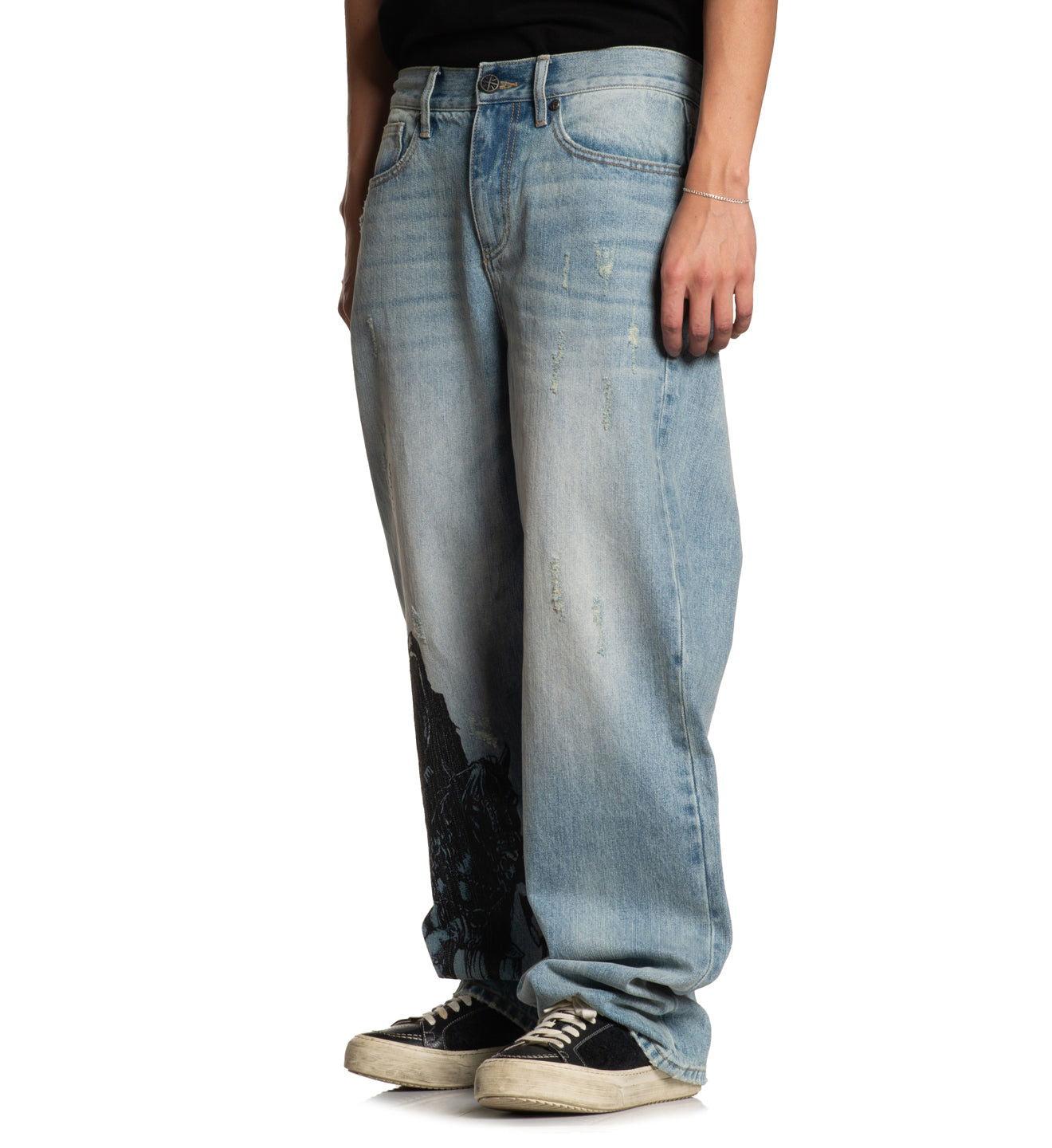 Wide Leg Binded Orion Jeans Male Product Image