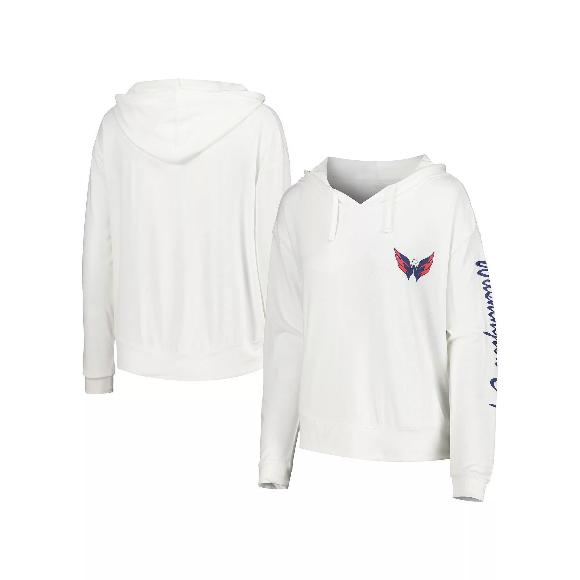 Women's Concepts Sport White Washington Capitals Accord Hacci Long Sleeve Hoodie T-Shirt,  Product Image