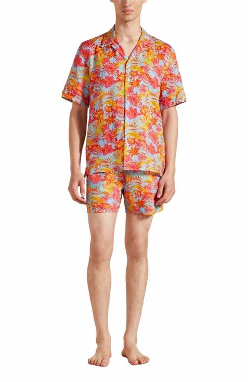 Vilebrequin Men's Bowling Linen Tahiti Flowers Shirt Product Image