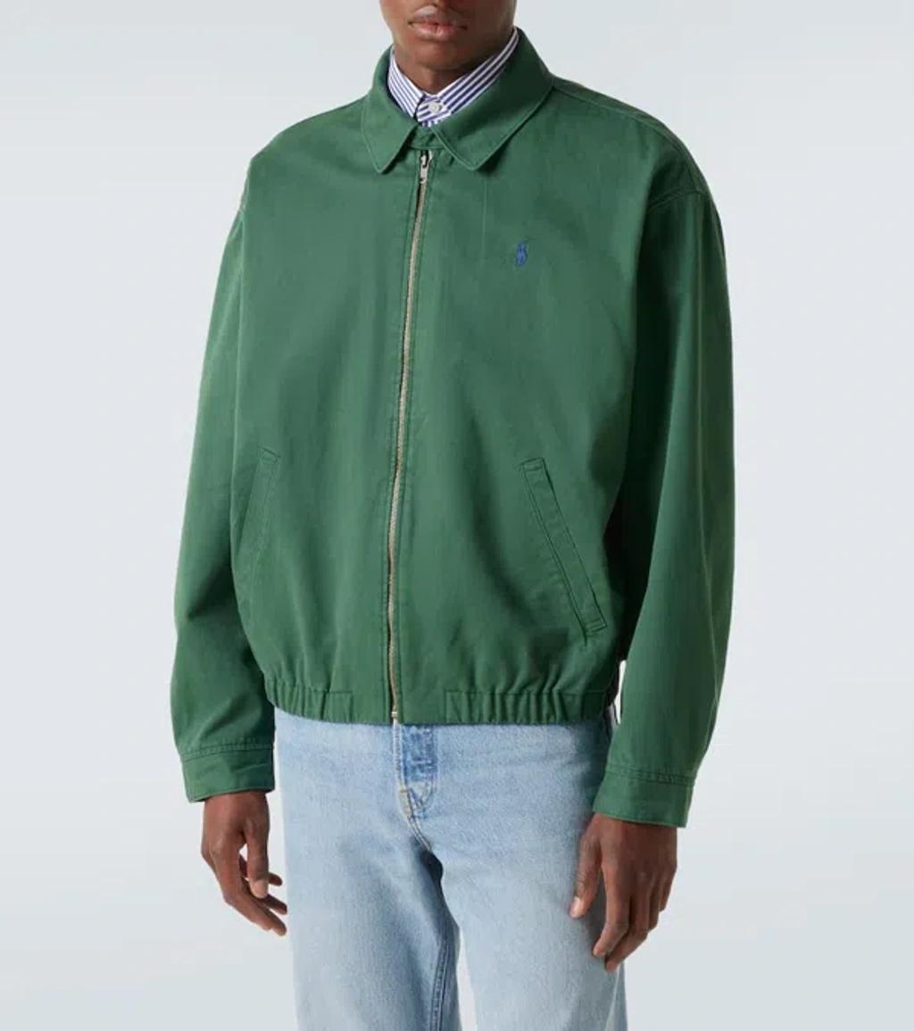 POLO RALPH LAUREN Bomber Jacket Cotton Dropped Shoulders In Green Product Image