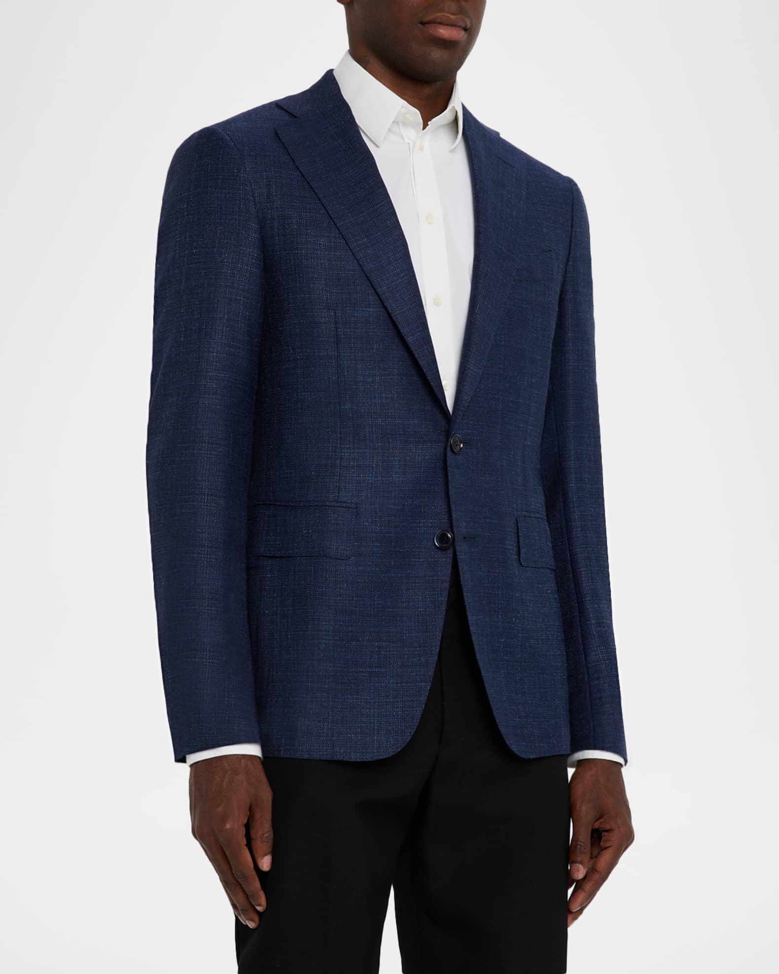 Men's Textured Wool-Blend Notch Lapel Blazer Product Image