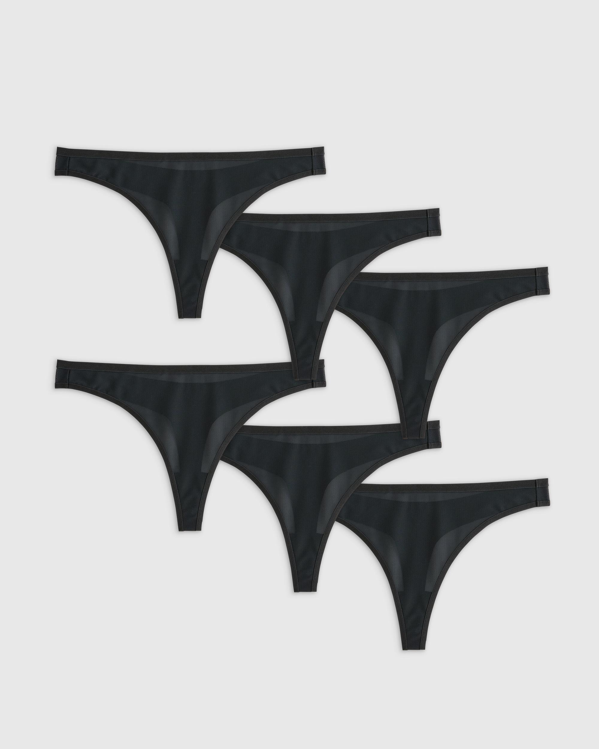 Quince | Women's Belgian Mesh Sheer Thong Nylon Product Image