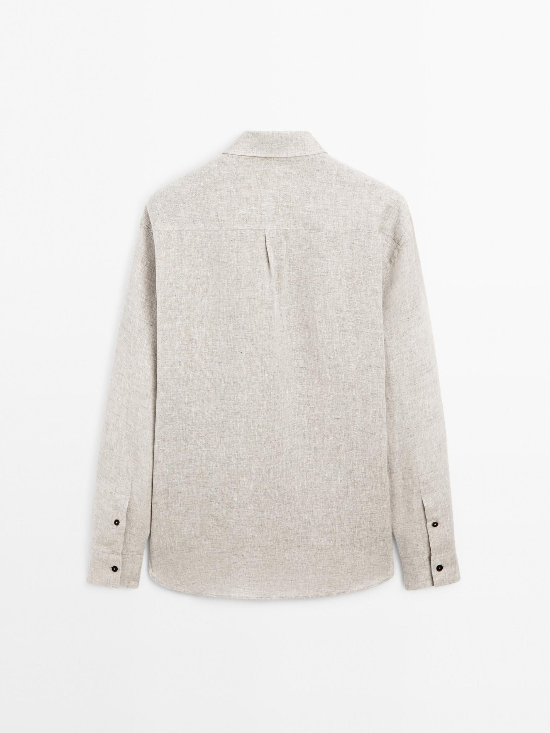 100% linen regular fit shirt Product Image