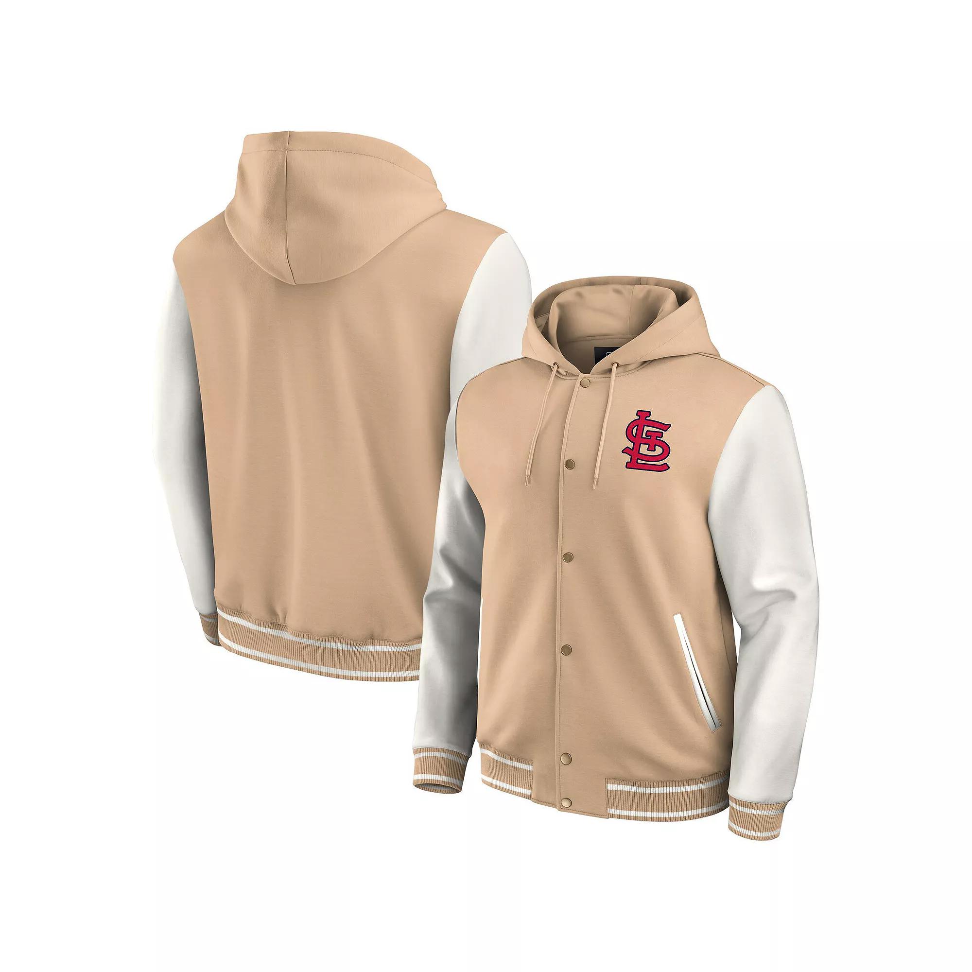Men's Darius Rucker Collection by Fanatics Khaki St. Louis Cardinals Tri-Blend Full-Snap Hoodie Baseball Jacket, Size: Small, Beig K Product Image