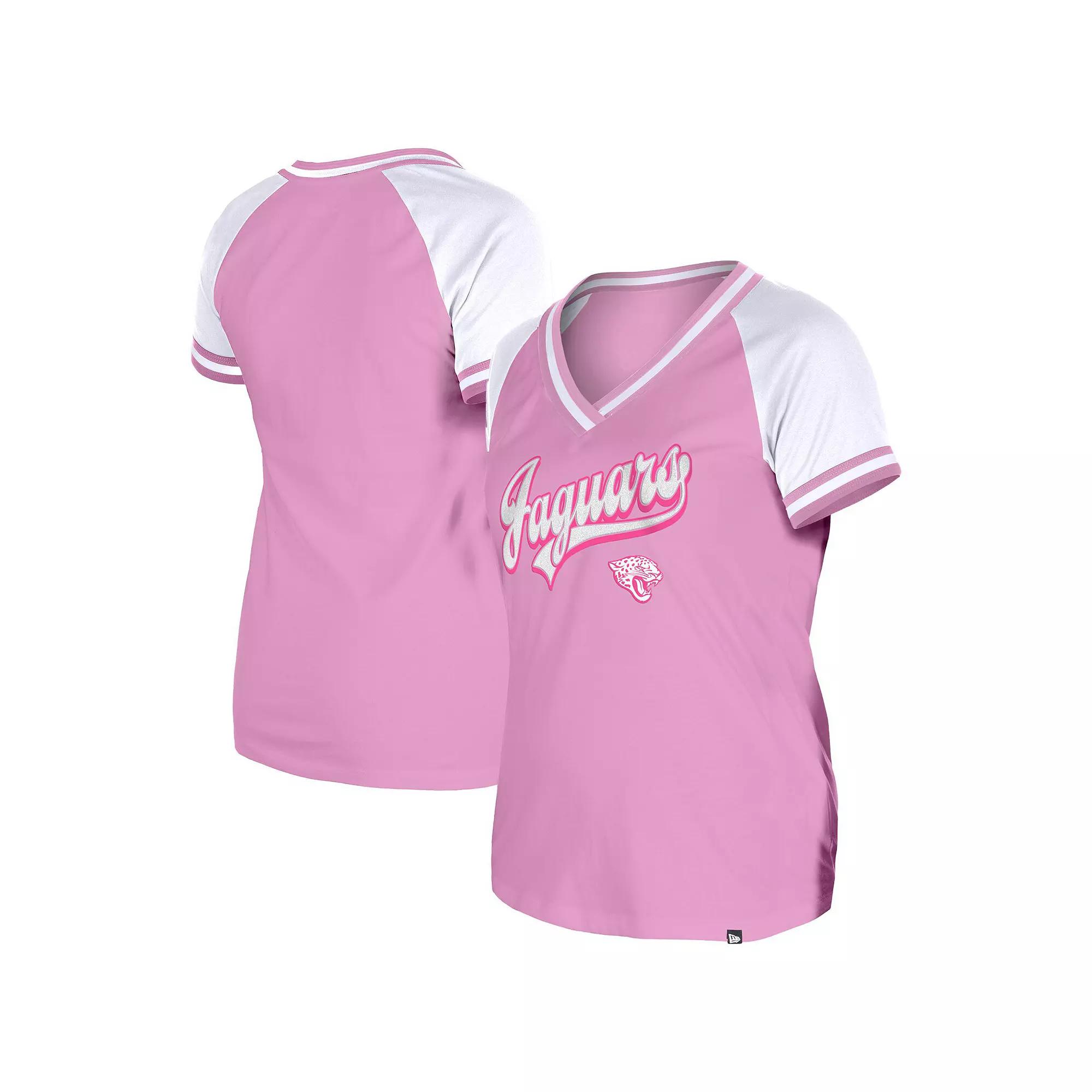 Women's New Era Pink Jacksonville Jaguars Mommy & Me V-Neck T-Shirt,  Product Image