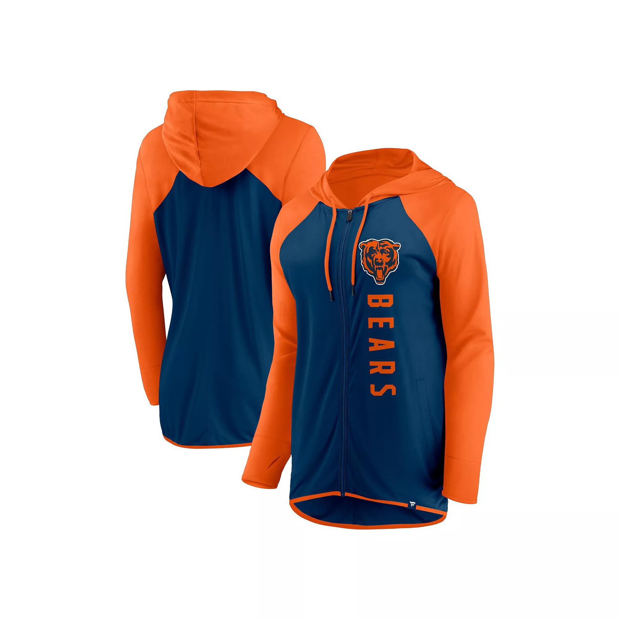 Women's Fanatics Branded Navy/Orange Chicago Bears Forever Fan Full-Zip Hoodie, Size: XS, Blue Product Image