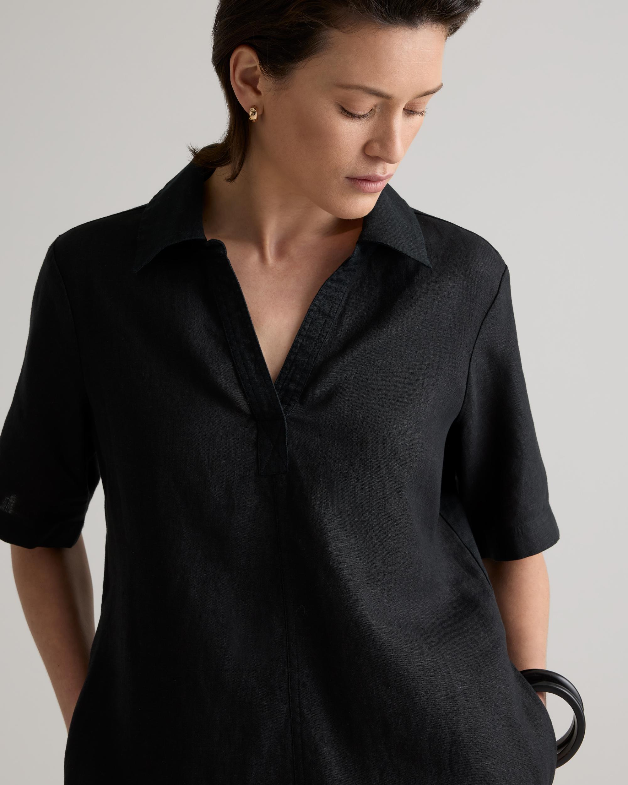 Quince | Women's 100% European Linen Popover Mini Dress Product Image