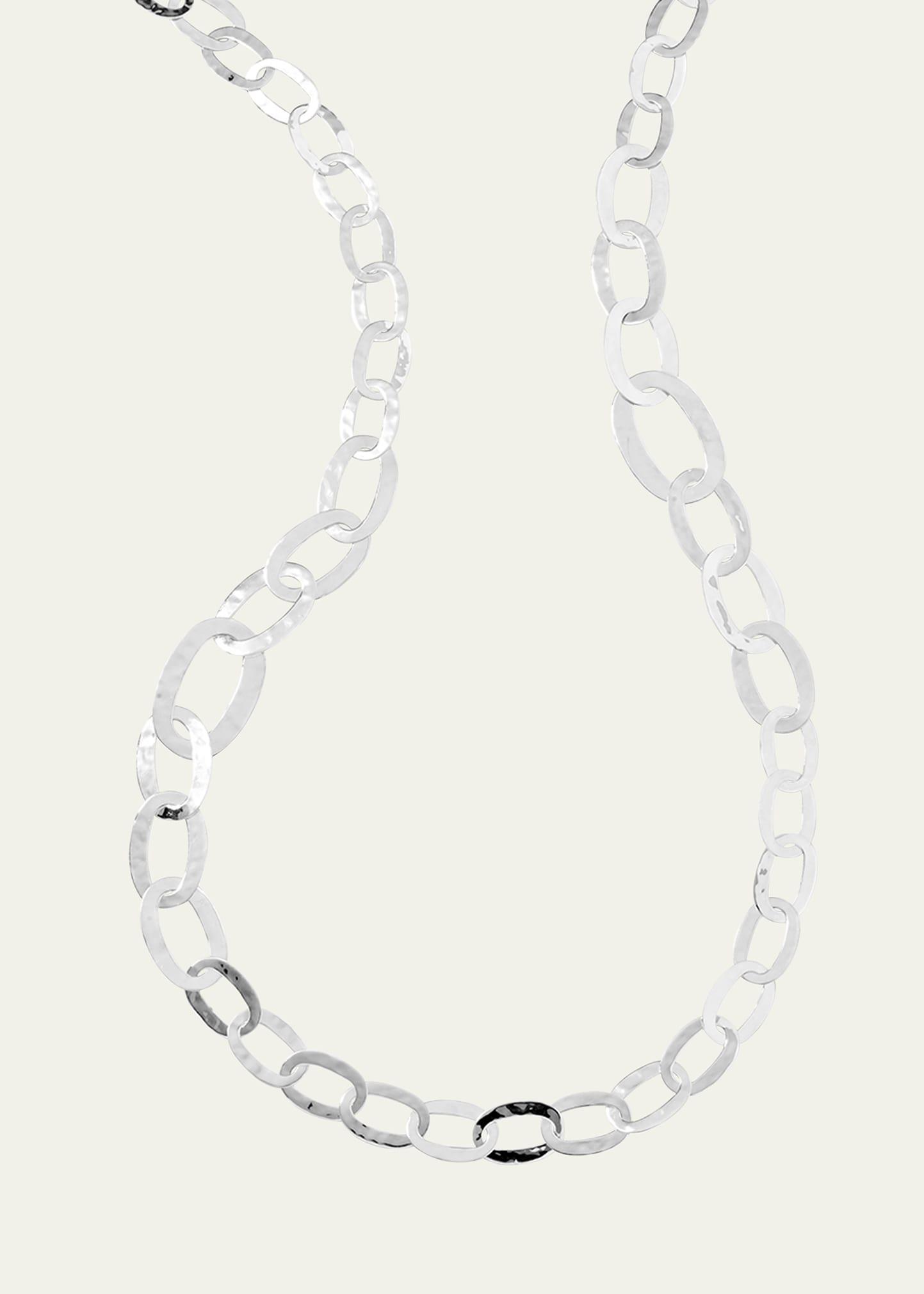Roma Links Long Chain Necklace in Sterling Silver Product Image