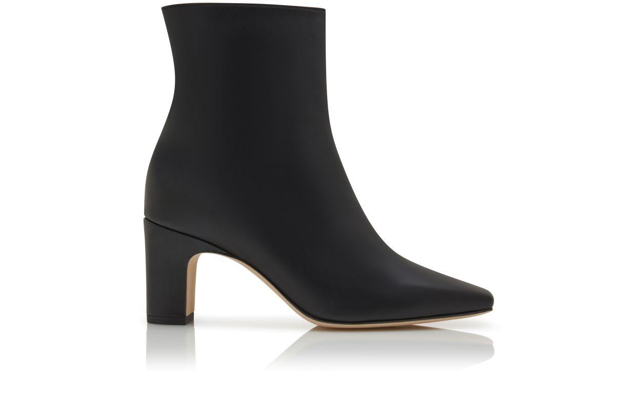 OFARALO Black Calf Leather Ankle Boots Product Image