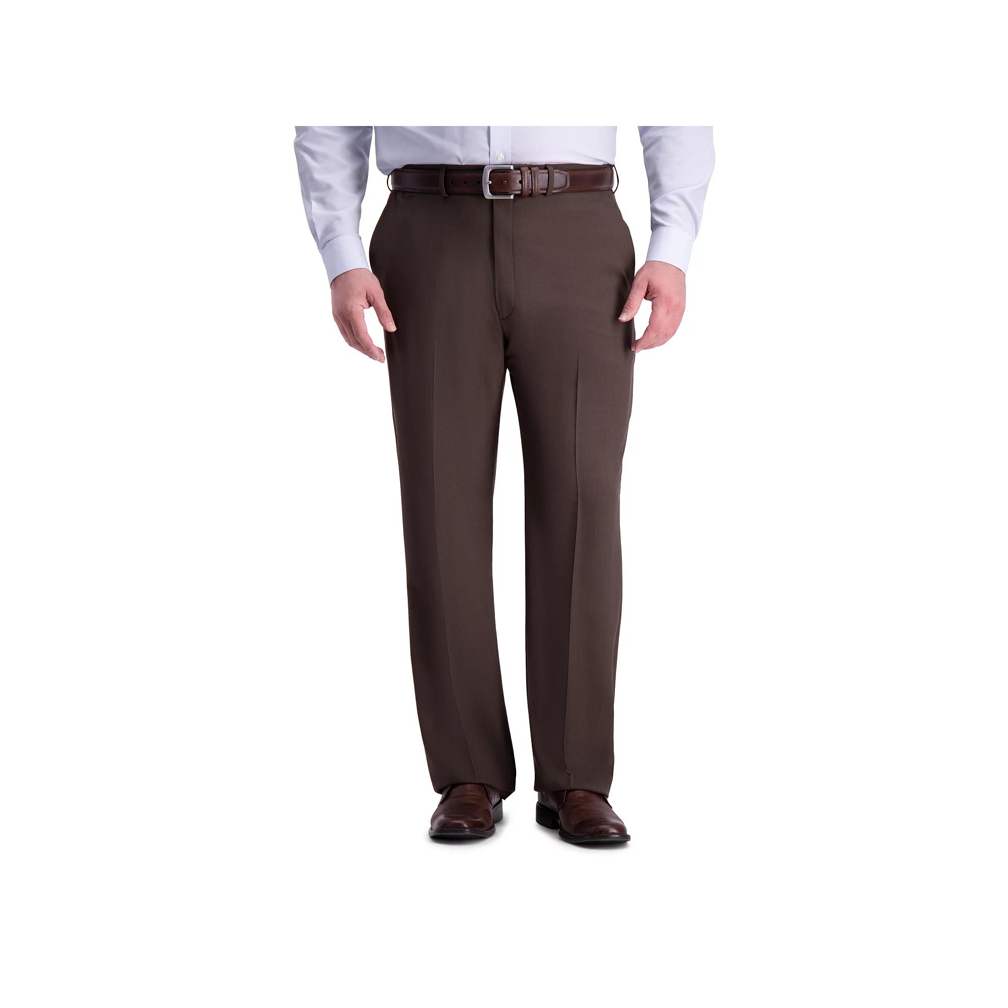 Big & Tall Haggar® Premium Comfort Expandable-Waist Classic-Fit Stretch Flat-Front Dress Pants, Men's,  Product Image