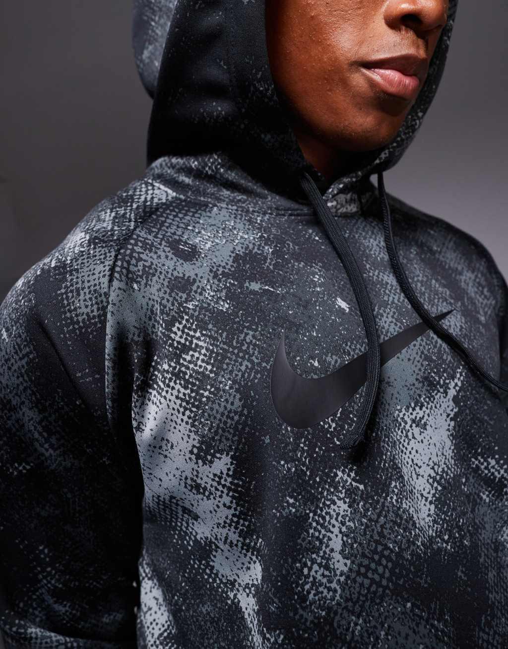 Nike Training Therma-Fit camo print hoodie in black Product Image