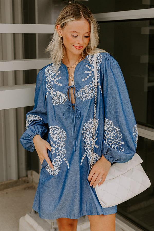 Brunch Chic Embroidered Mini Dress Product Image