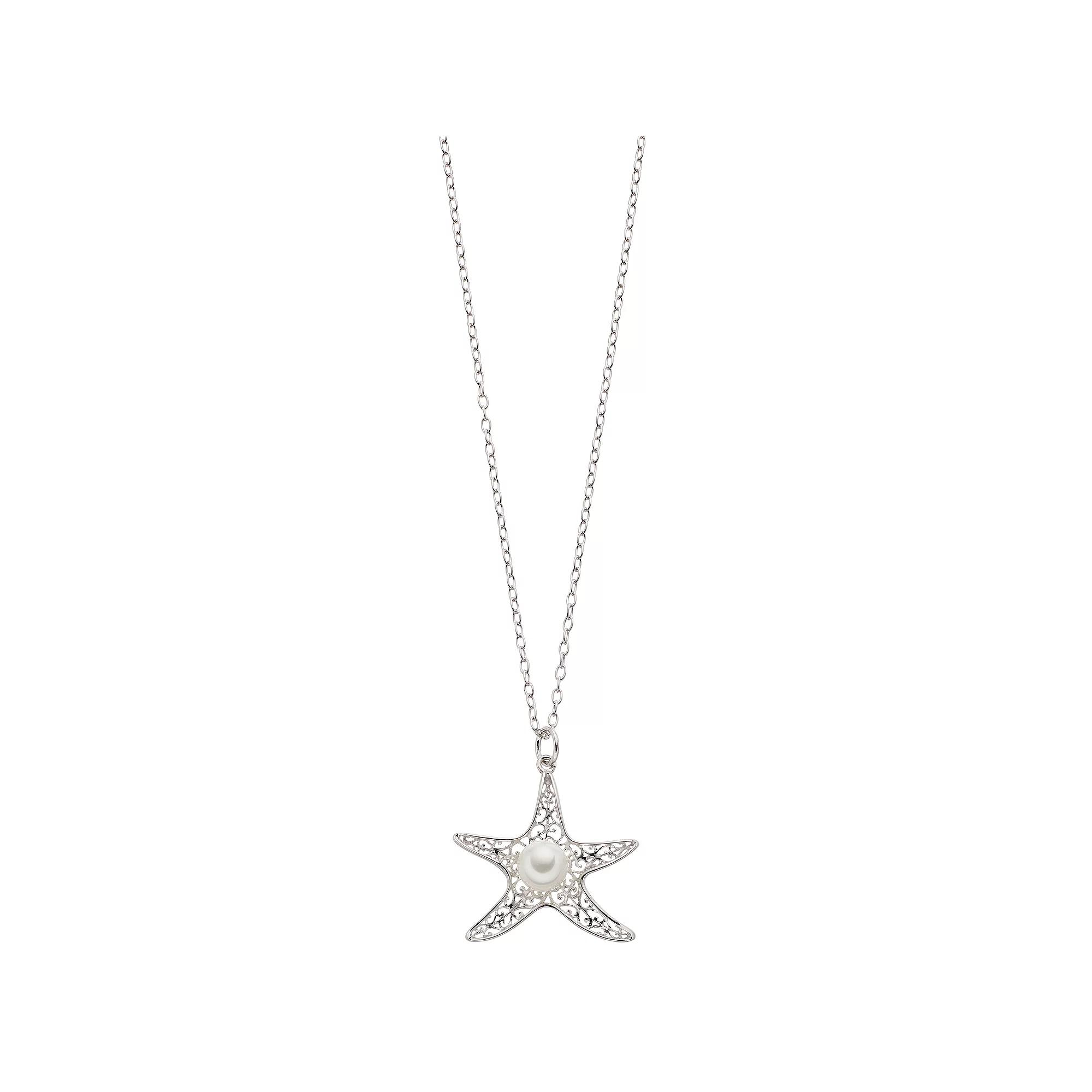 Sterling Silver Starfish Pendant, Women's, Size: 18" Product Image