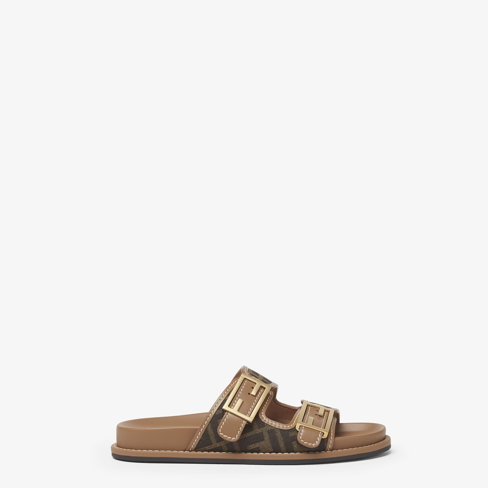 Fendi FeelBrown FF fabric slides Product Image