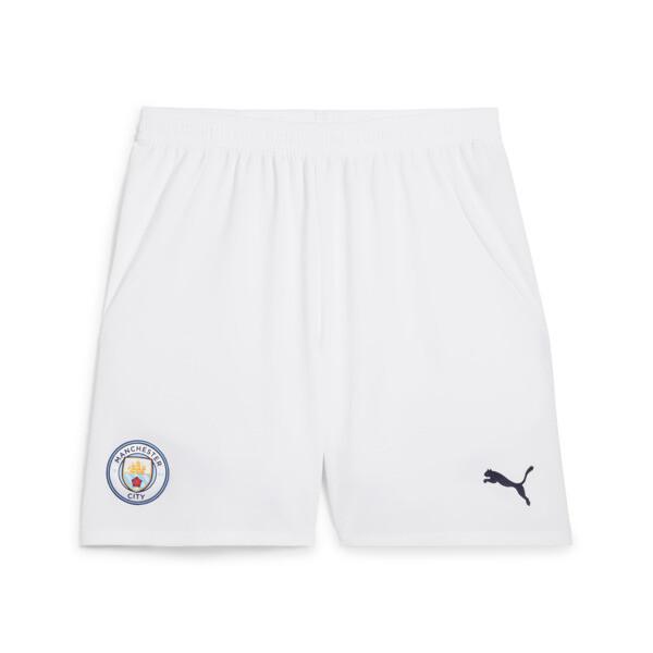 PUMA Manchester City 24/25 Men's Replica Soccer Shorts in White/Marine Blue Product Image
