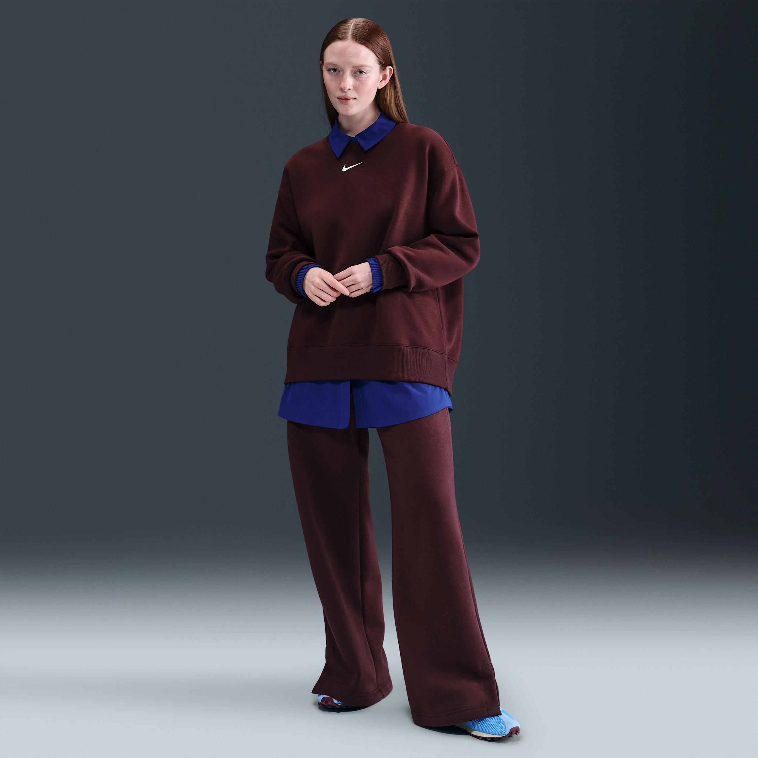 Womens Nike Sportswear Phoenix Fleece Oversized Crew-Neck Sweatshirt | FZ4270-652 Product Image