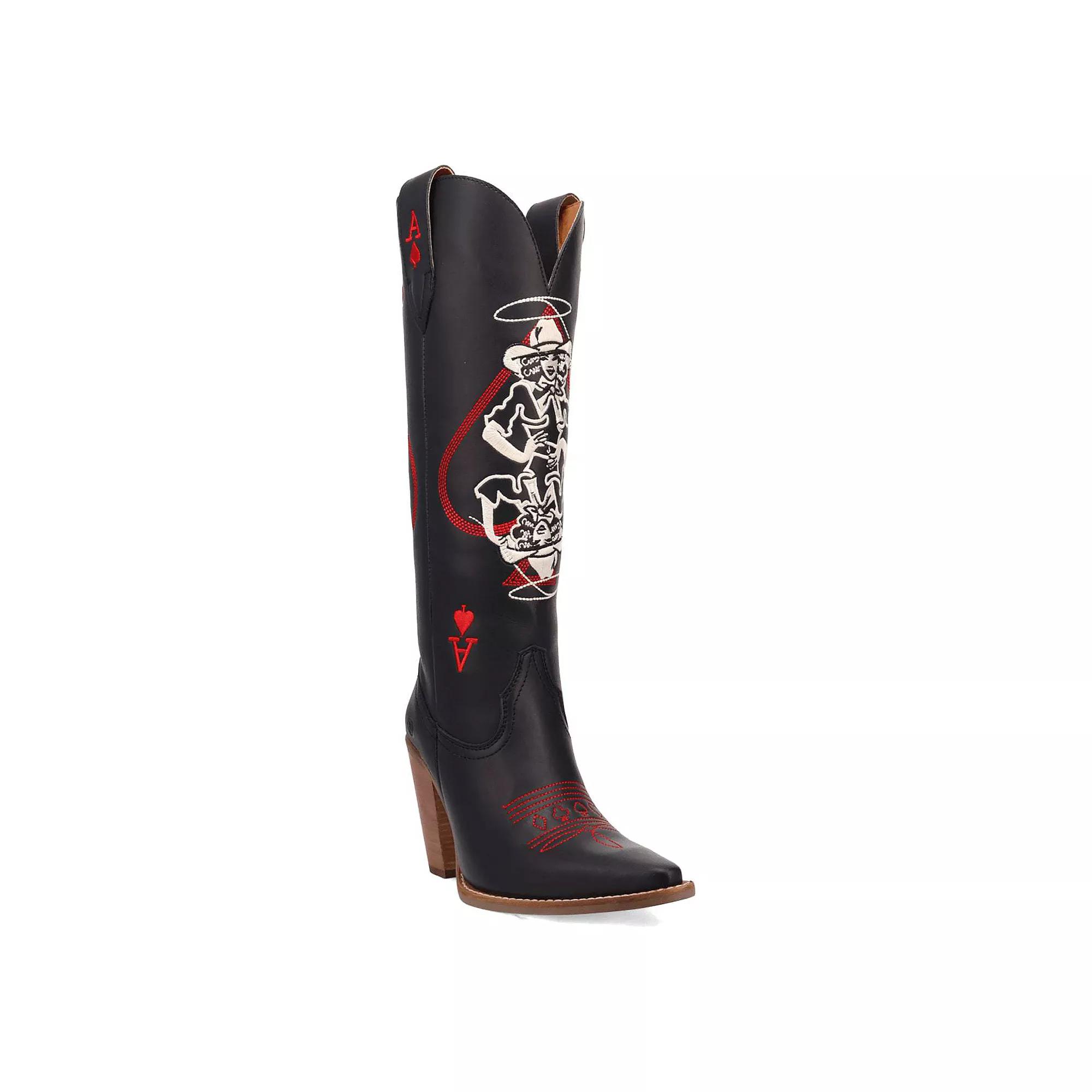 Dingo Ace Of Spades Women's Leather Boots,  Product Image