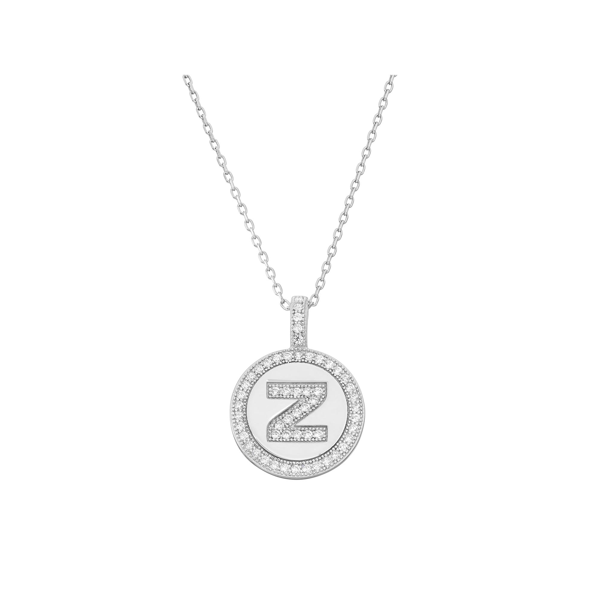 Argento Bella Sterling Silver Cubic Zirconia Initial Pendant Necklace, Women's,  Product Image