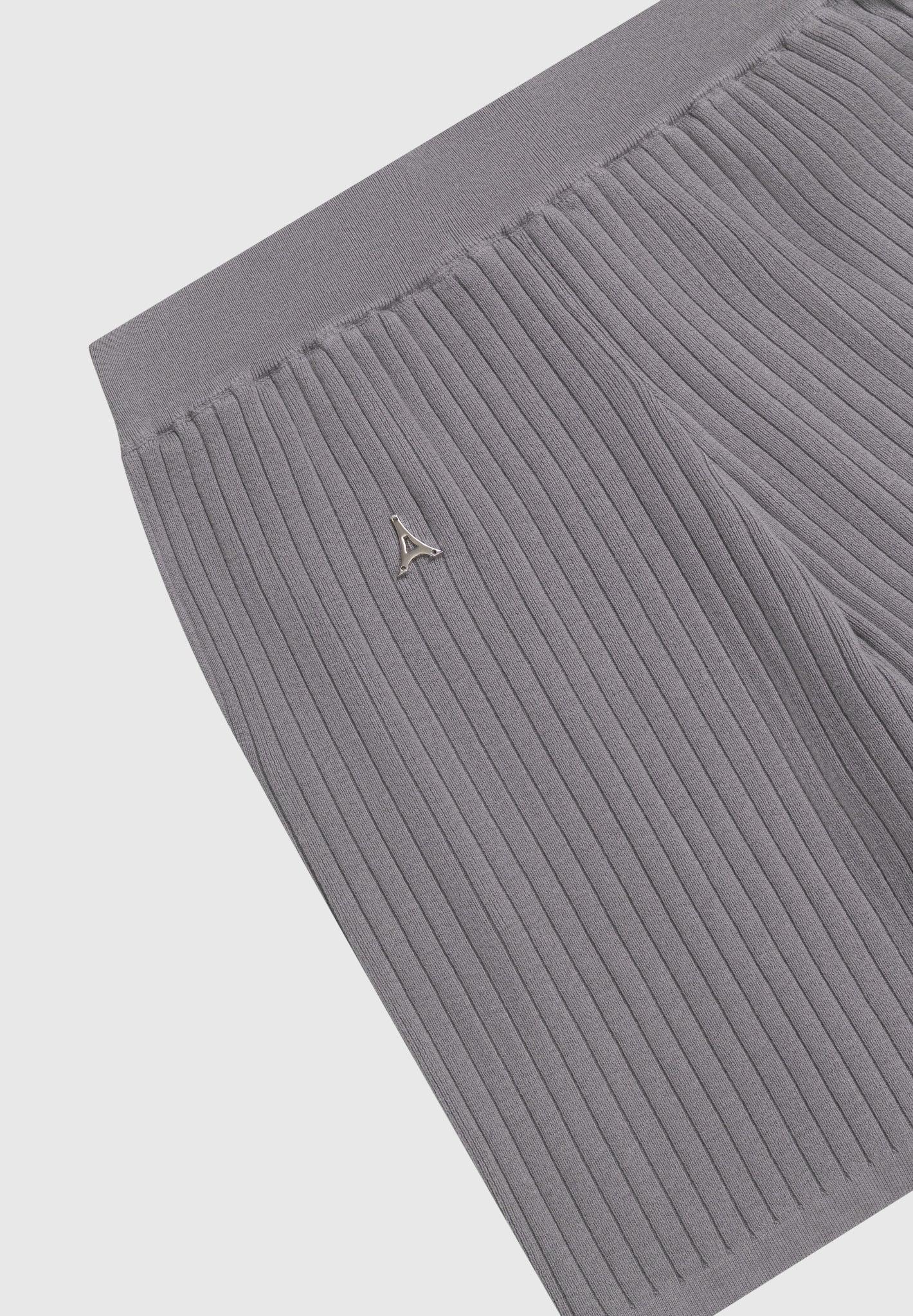 Ribbed Knit Shorts - Grey Male Product Image