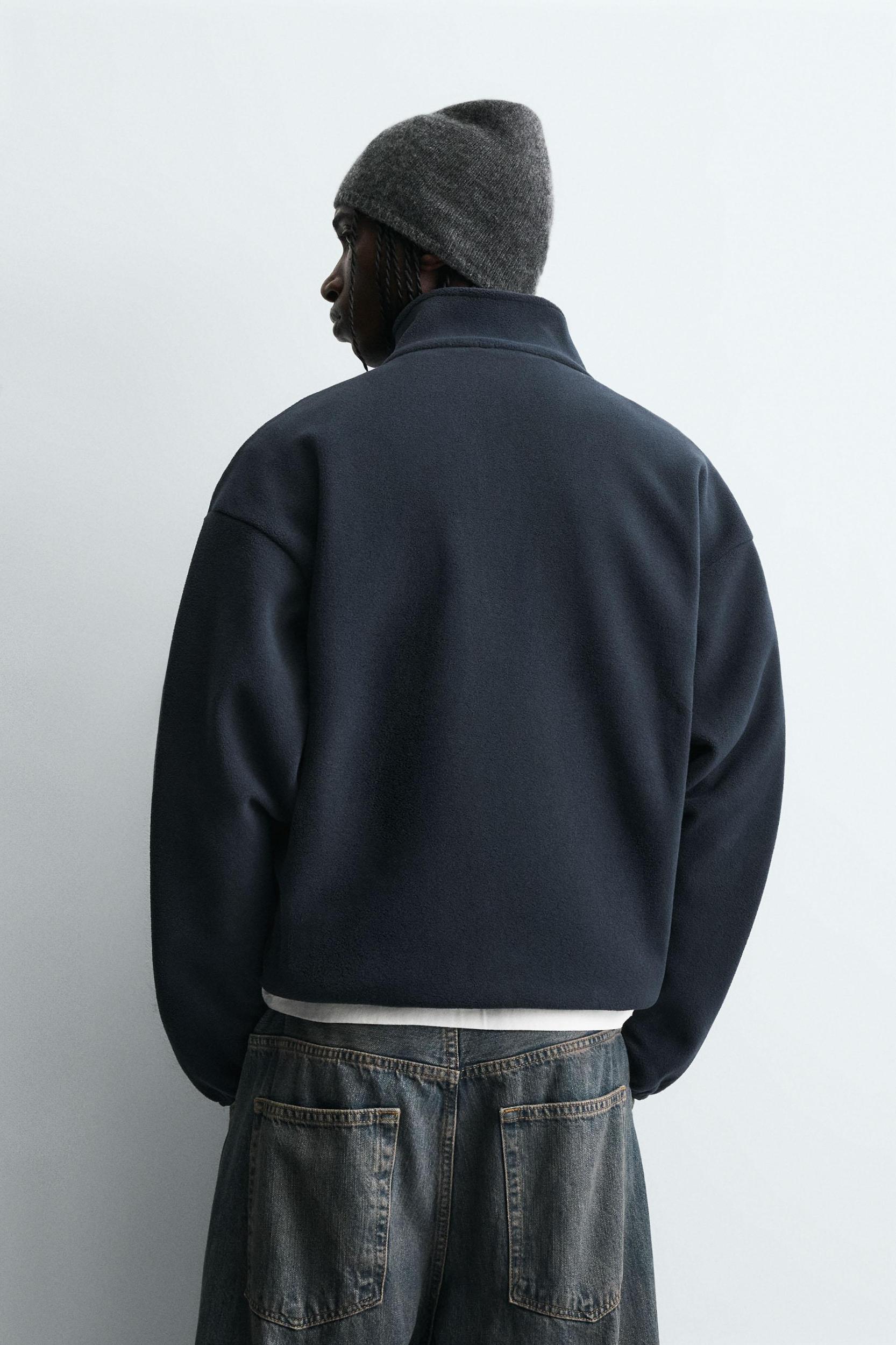 EMBROIDERED FLEECE POUCH POCKET JACKET Product Image