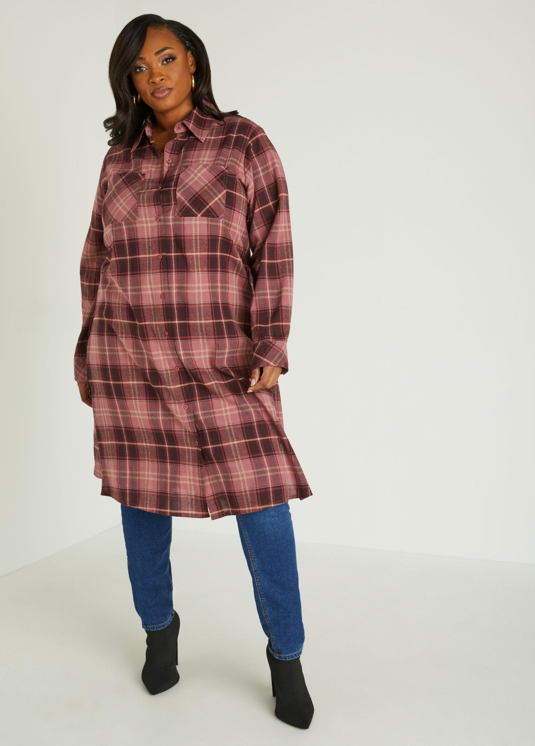 Plaid Duster Shirt Product Image