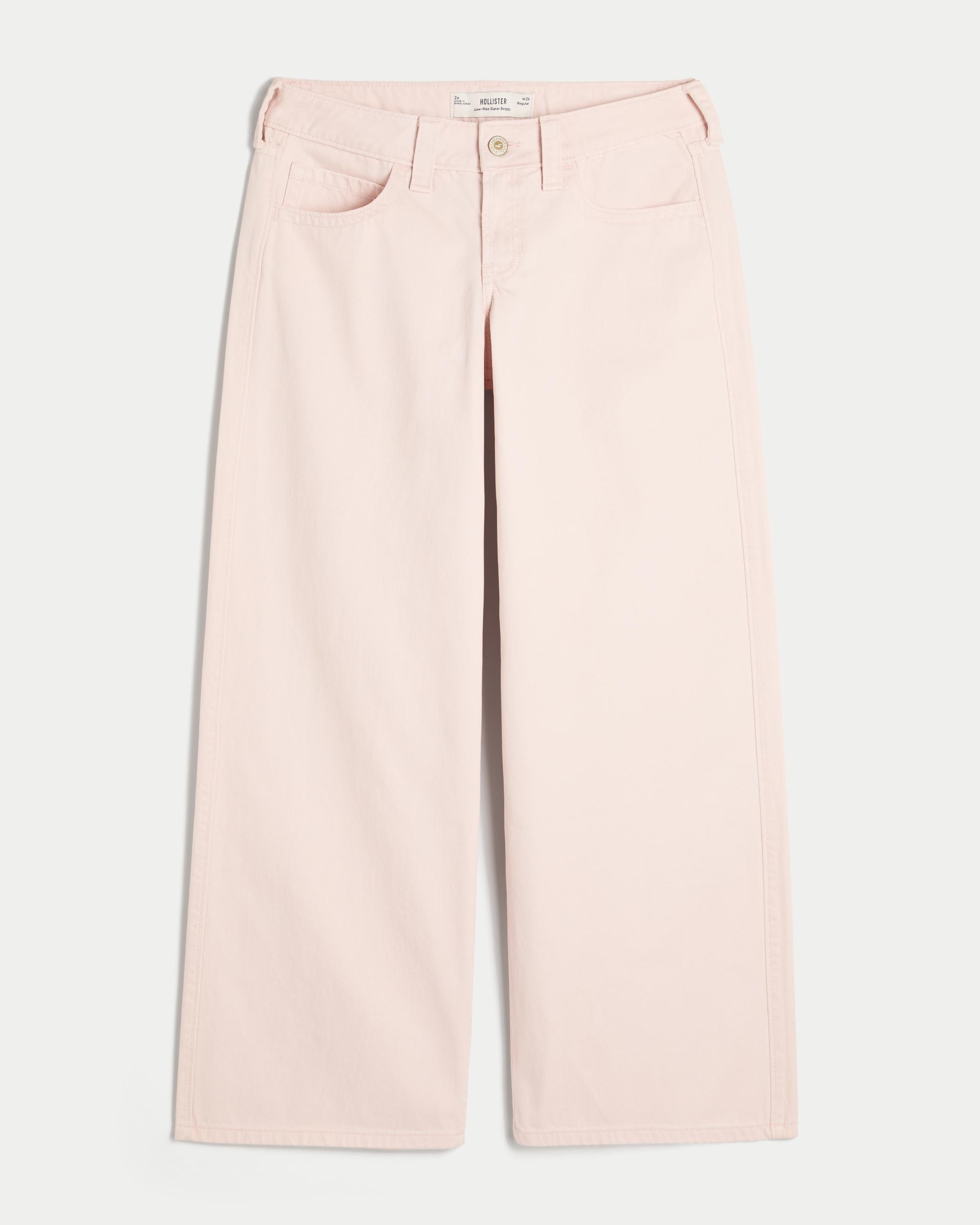 Low-Rise Pink Super Baggy Jeans Product Image