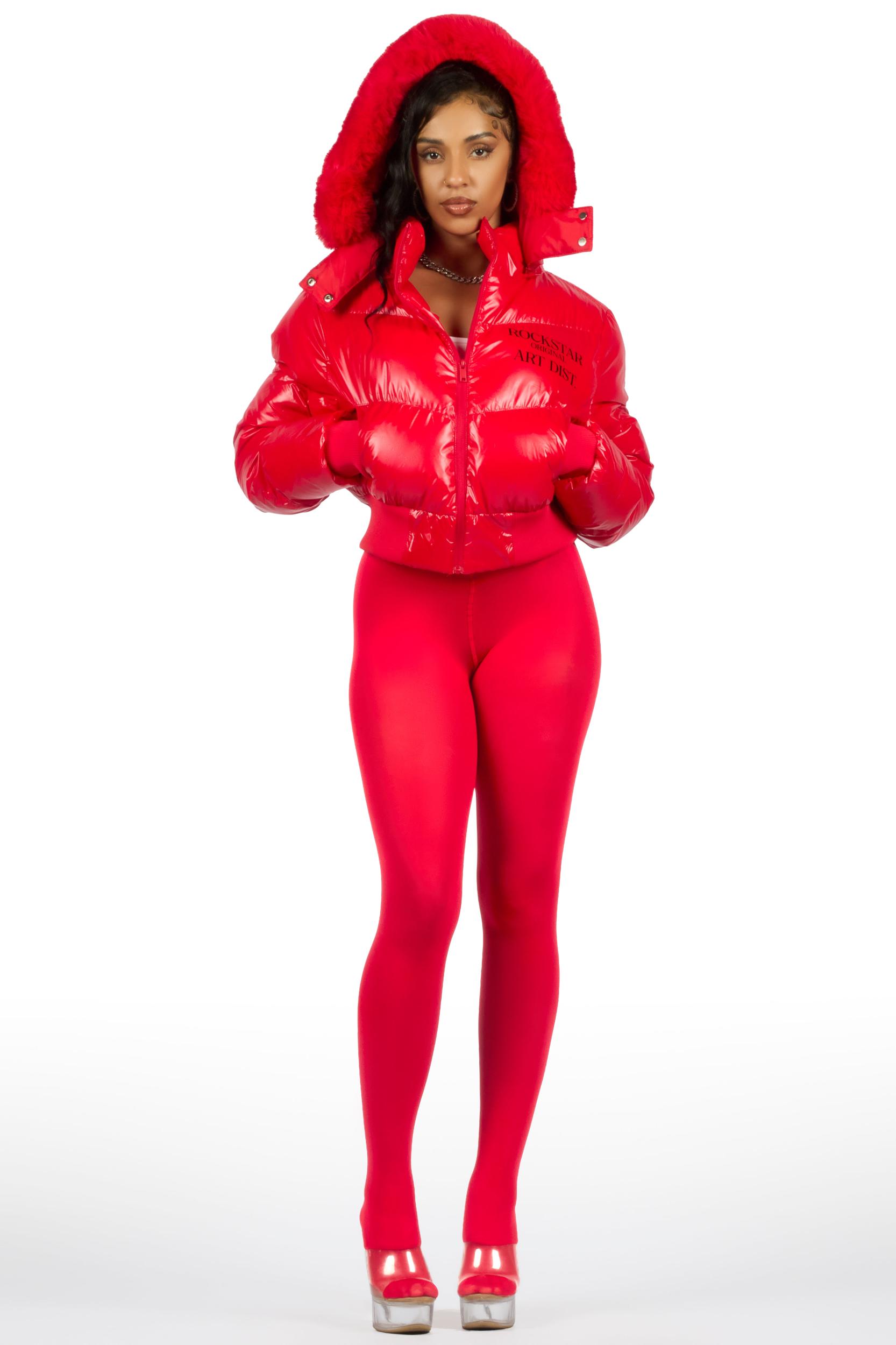 Destina Red Puffer Jacket Female Product Image