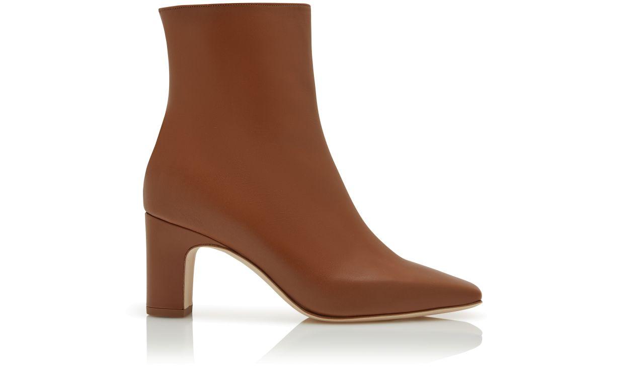 OFARALO Light Brown Calf Leather Ankle Boots Product Image