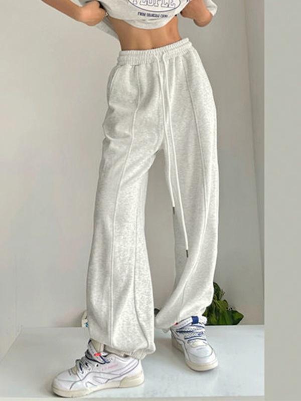 Street Solid Color Sweatpants Product Image