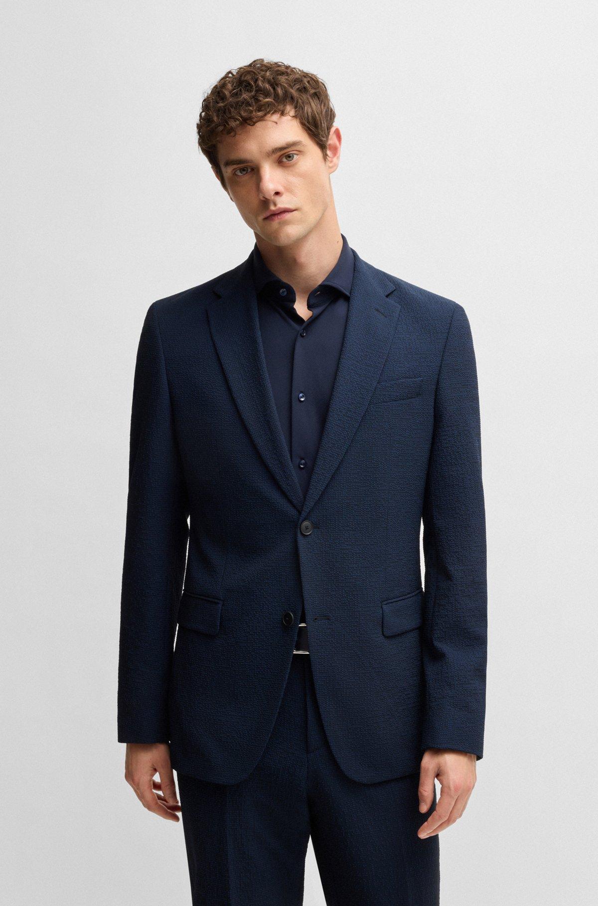 Two-piece suit in performance-stretch seersucker Product Image