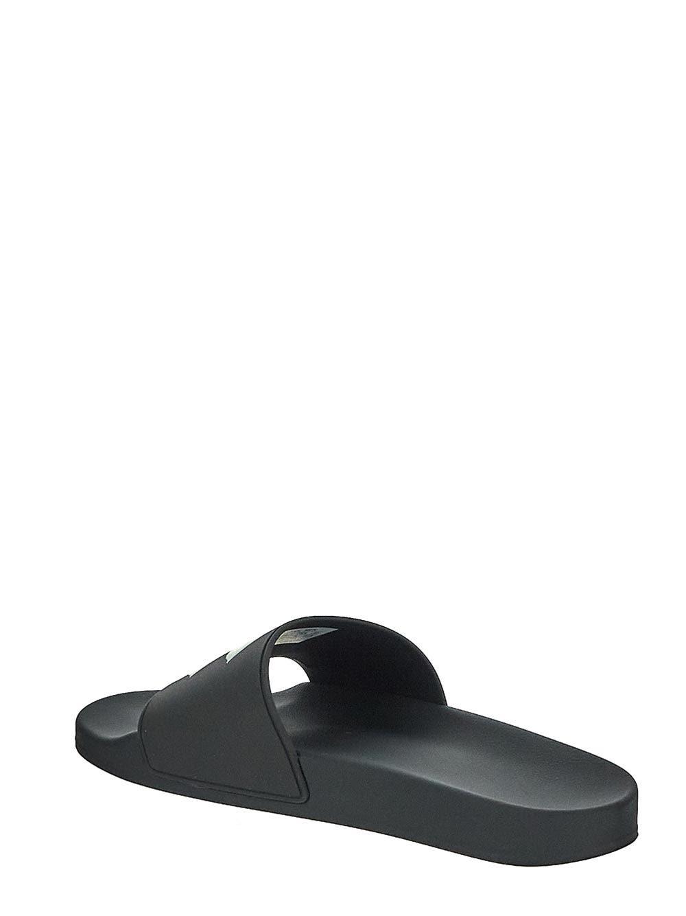 BALENCIAGA Black Sandals With Maxi Contrasting Logo In Tech Fabric Man In Multicolor Product Image