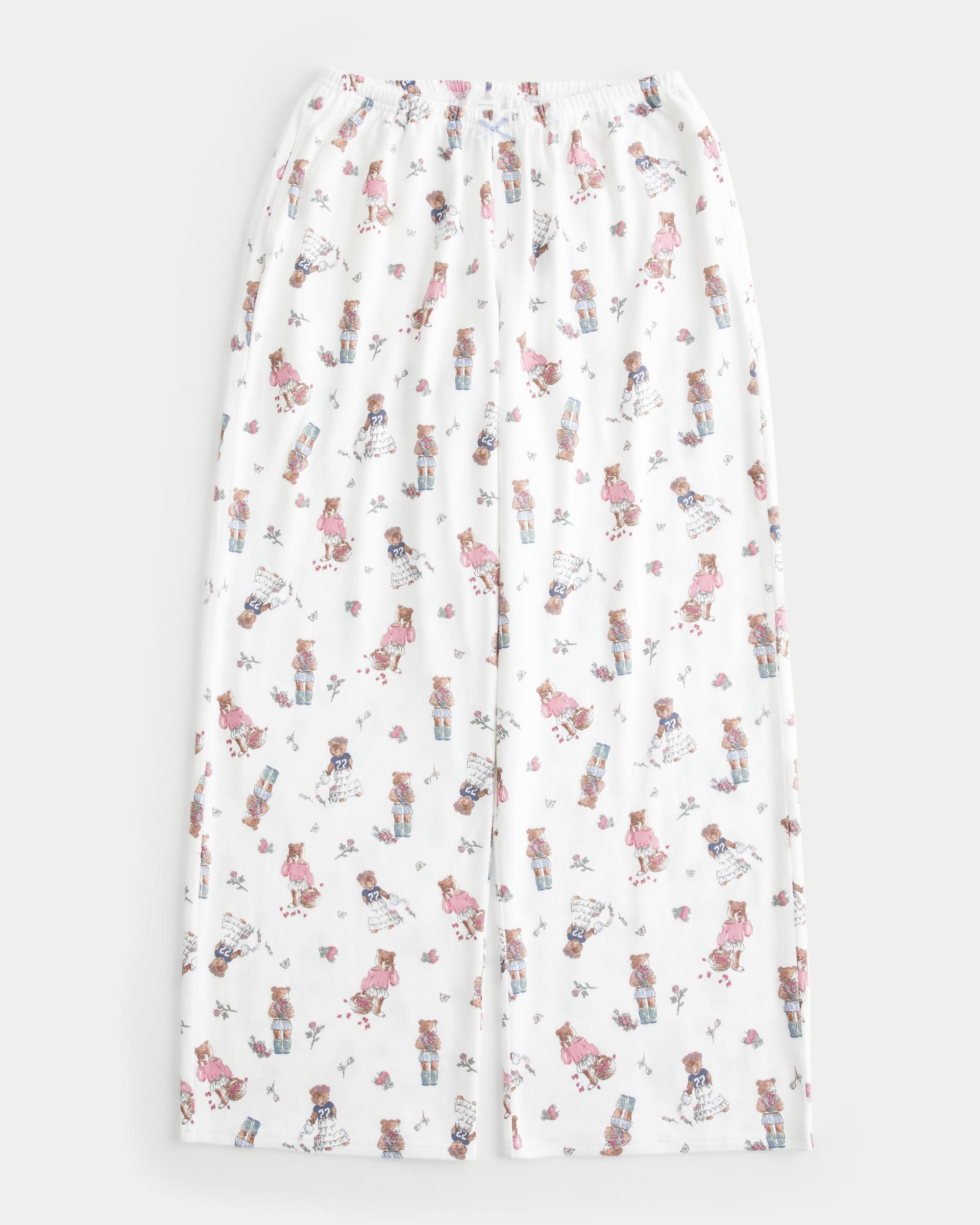 Bear Graphic Pajama Pants Product Image