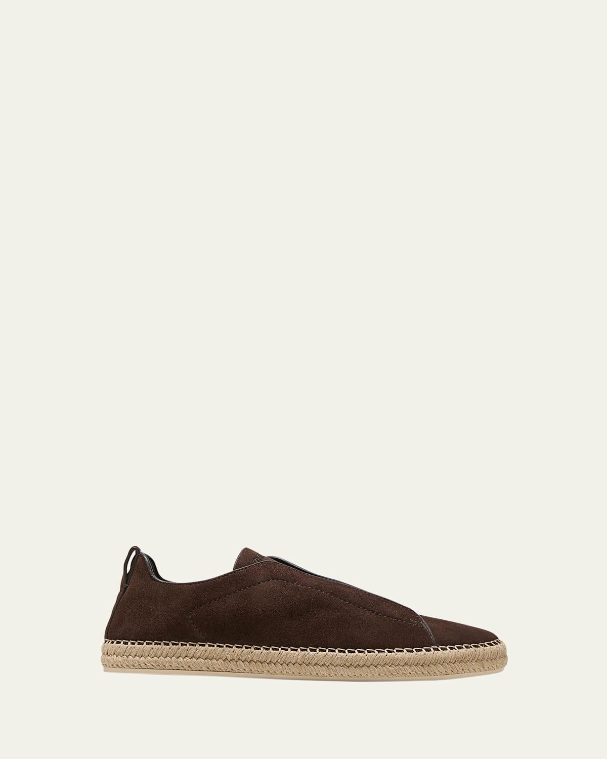Men's Triple Stitch Suede Espadrille Sneakers Product Image