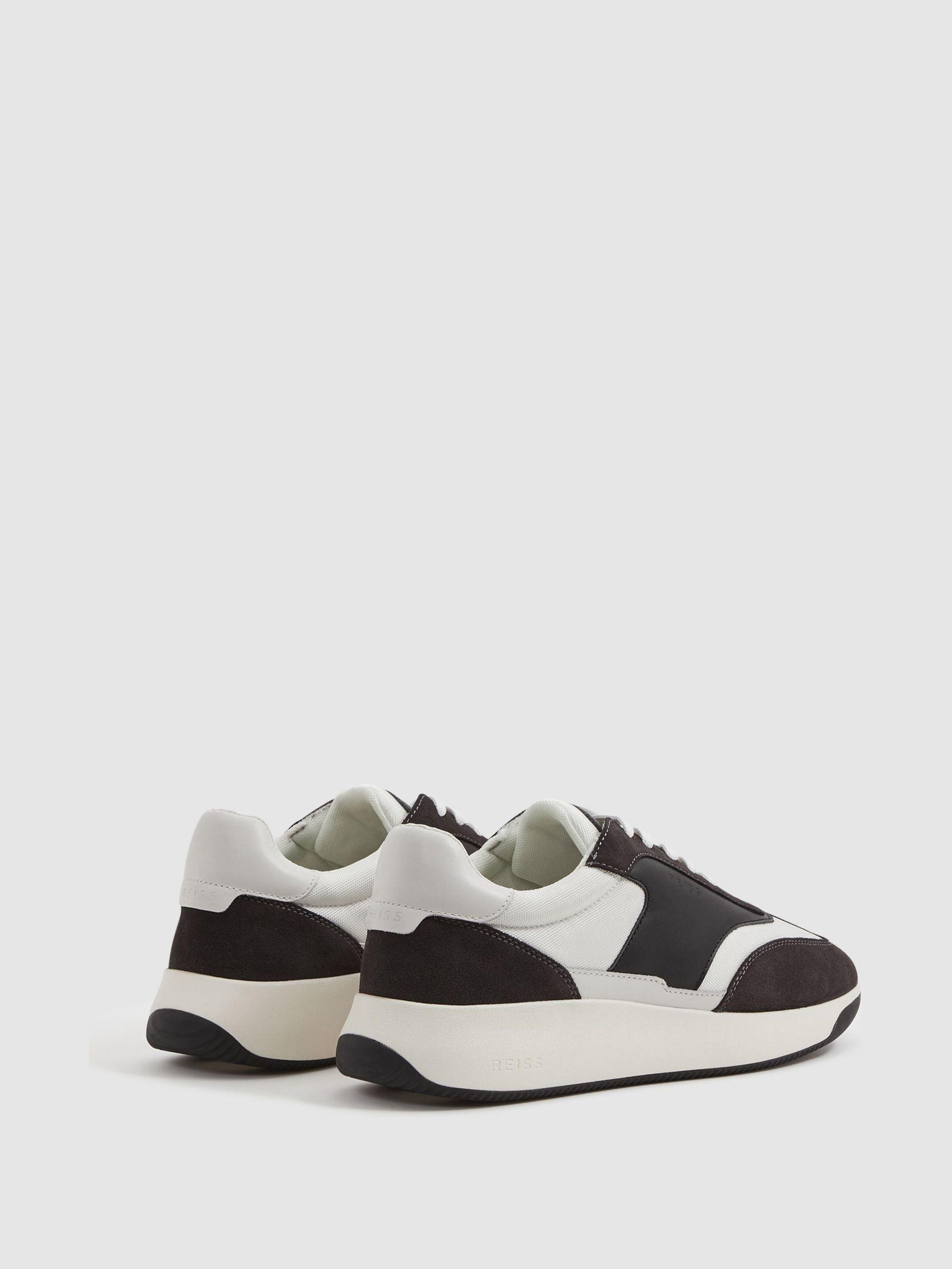 Leather Suede Running Trainers in Charcoal Product Image