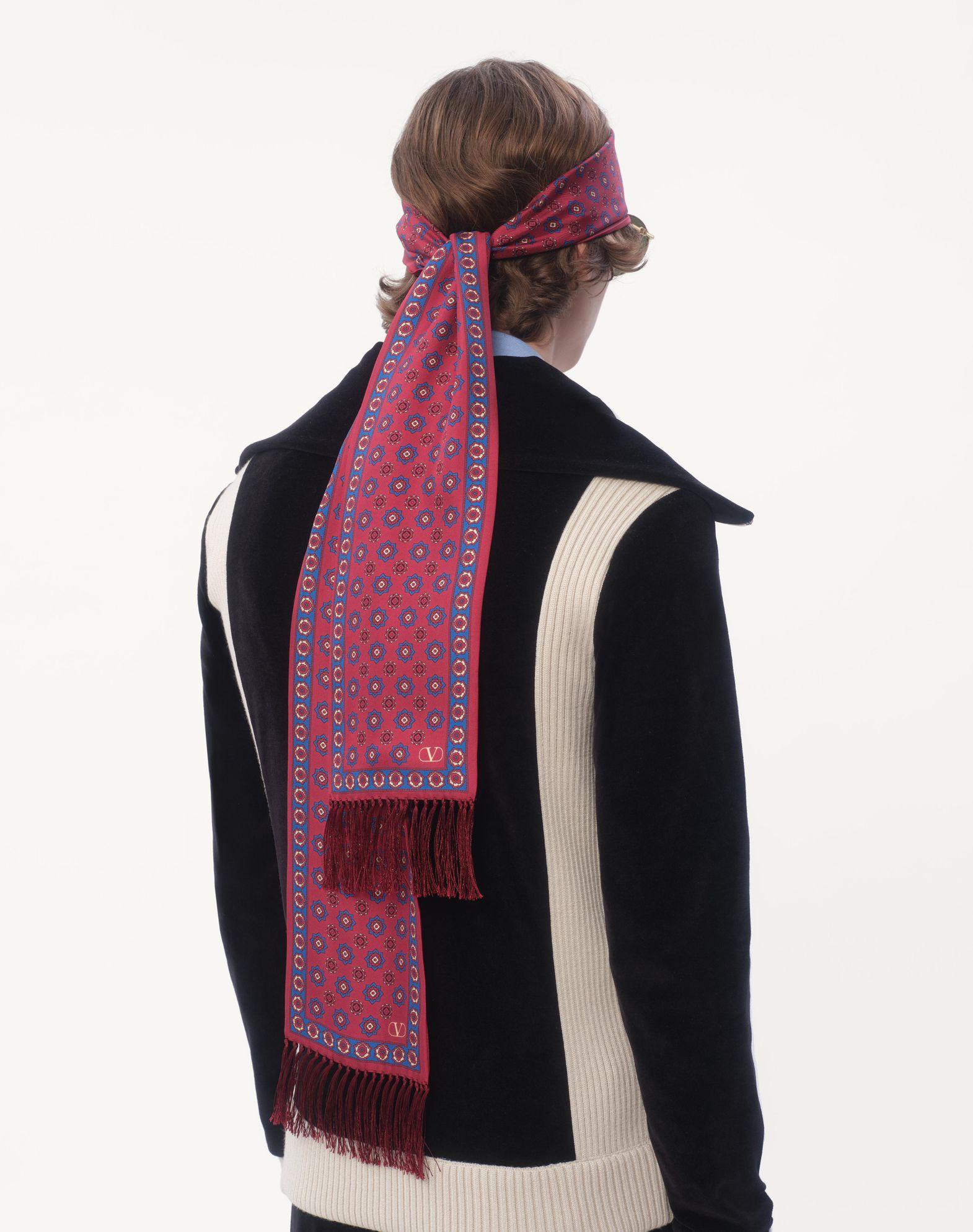 Chamber Silk Bandeau Scarf With Fringe Product Image