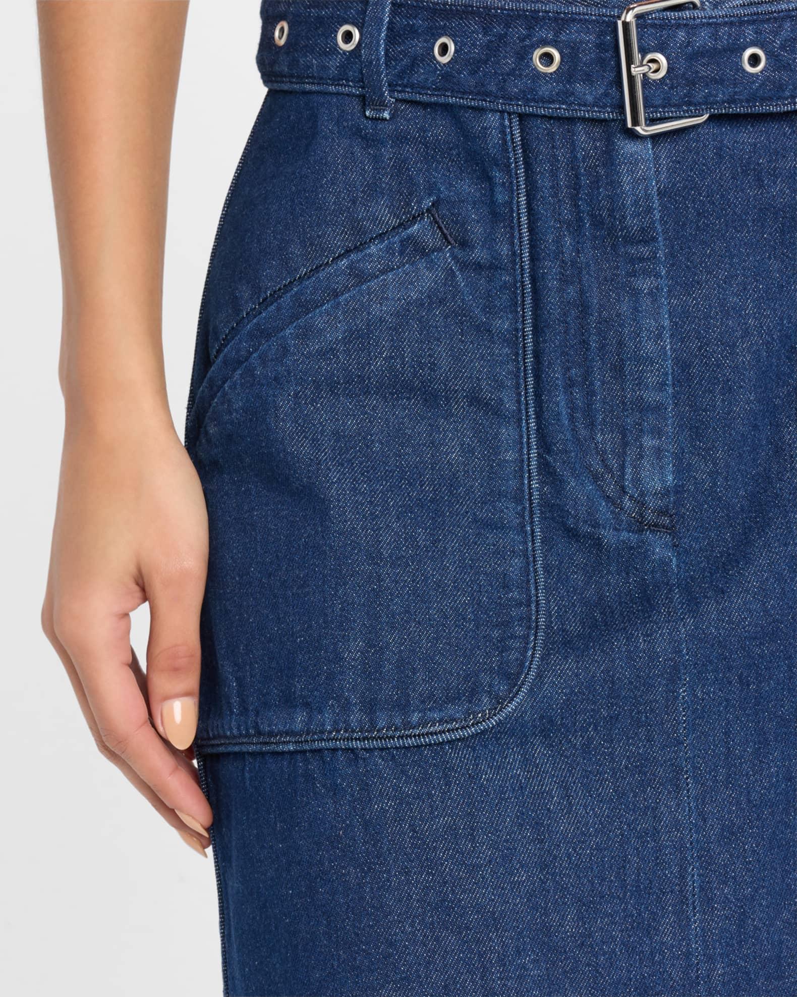 Sheraz Belted Denim Skirt Product Image