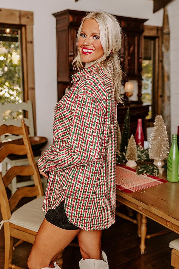 Easily Impressed Faux Suede Houndstooth Jacket Product Image