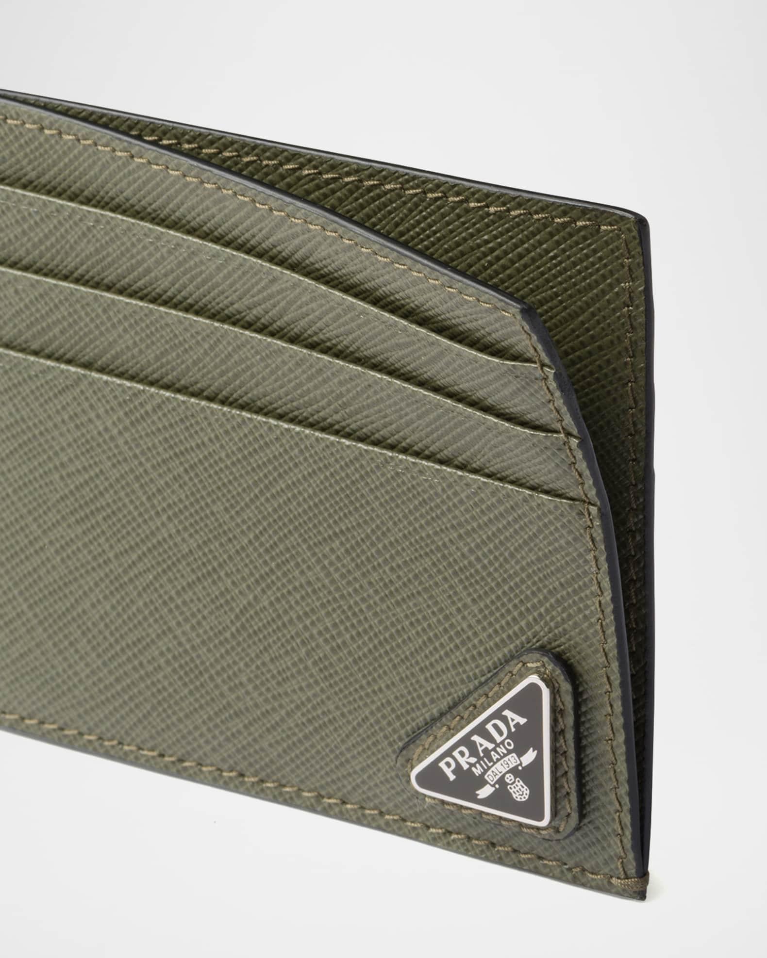 Men's Saffiano Leather Logo Card Case Product Image